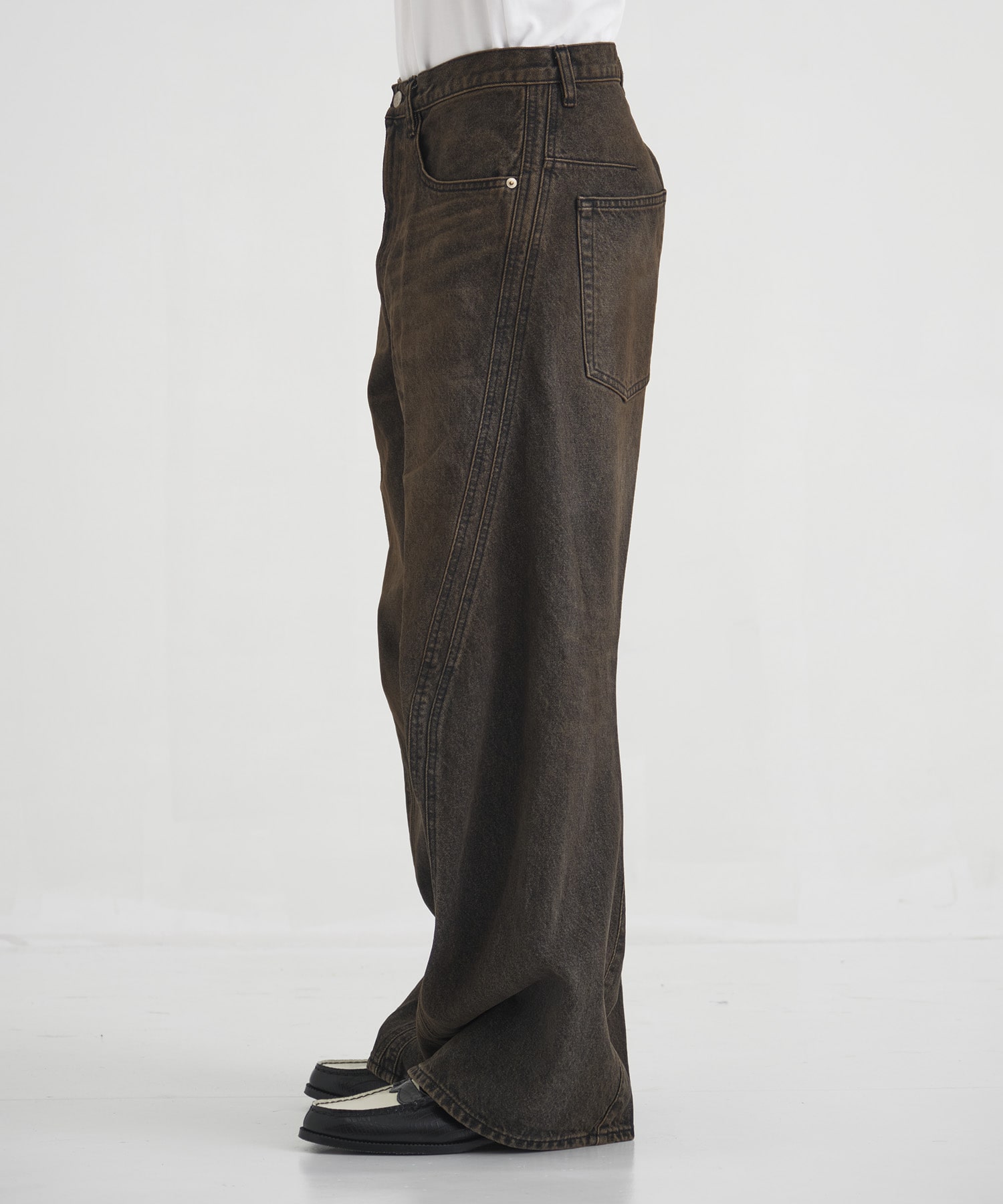 3D TWISTED WIDE LEG JEANS NVRFRGT
