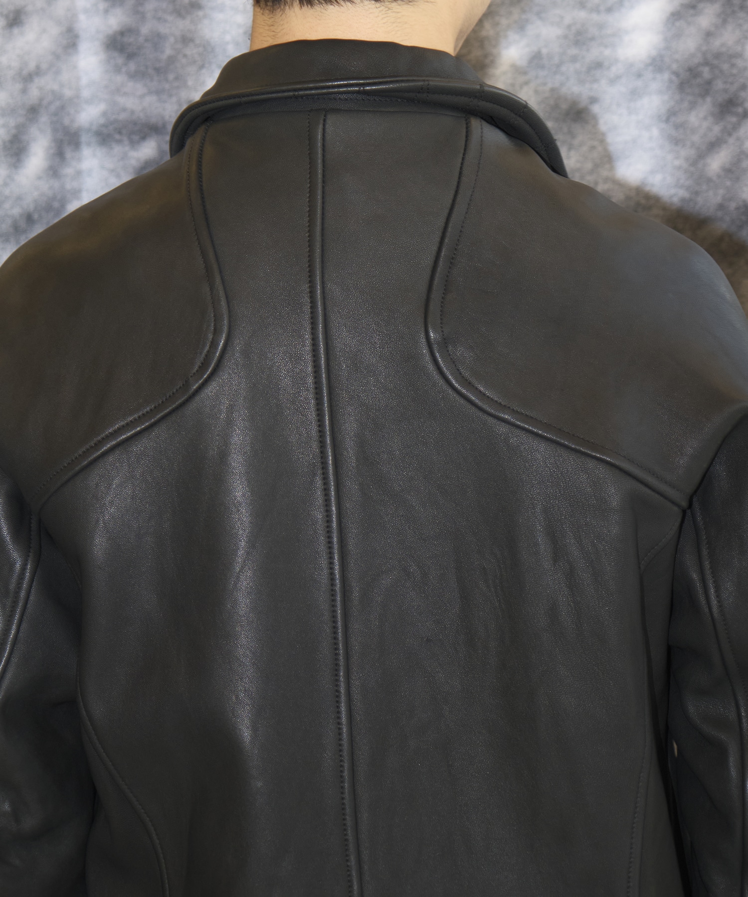 LEATHER PANELED ZIP UP JACKET NVRFRGT