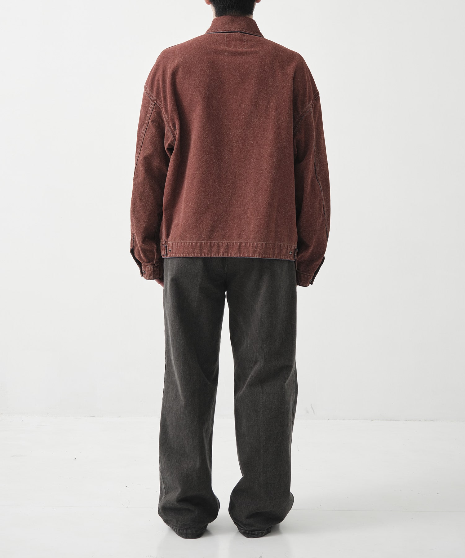 Color Denim Square Leg Easy Trousers 