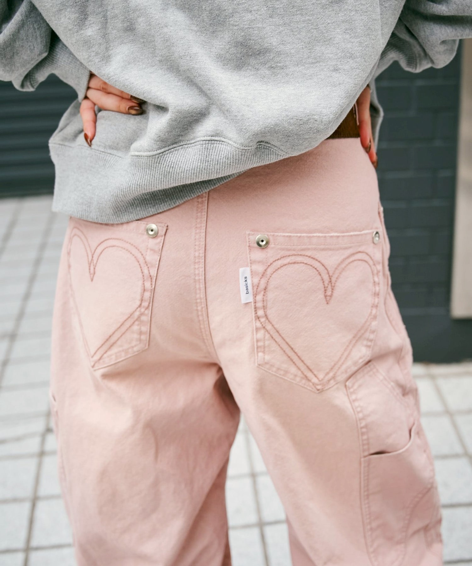 BASICKS×DUCK DOUBLE KNEE CURVED LEG PANTS BASICKS