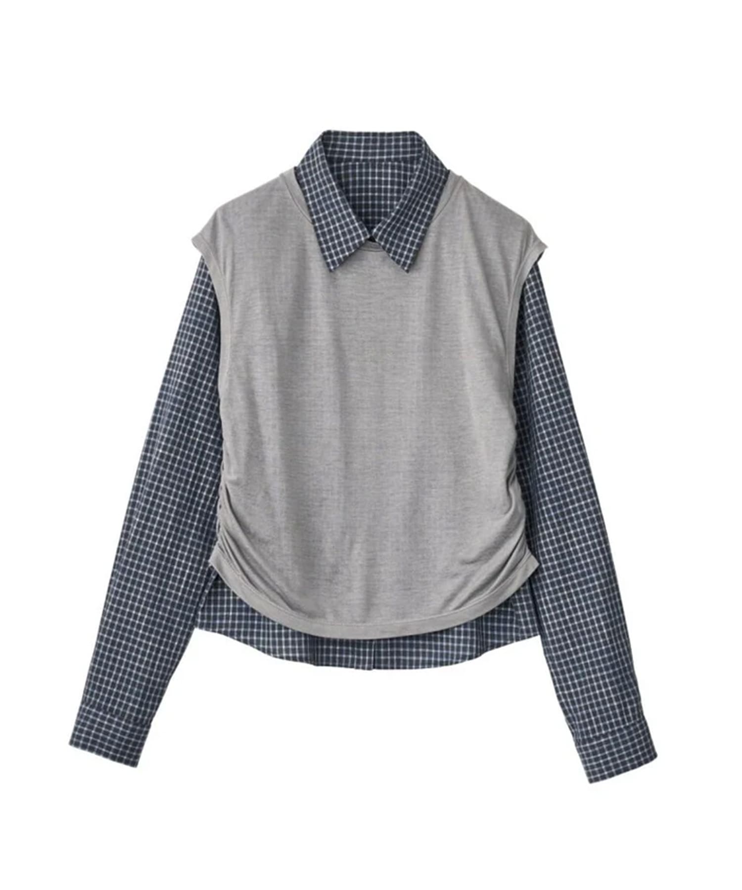 2-piece layered compact shirt/bluecharcoal Knuth Marf