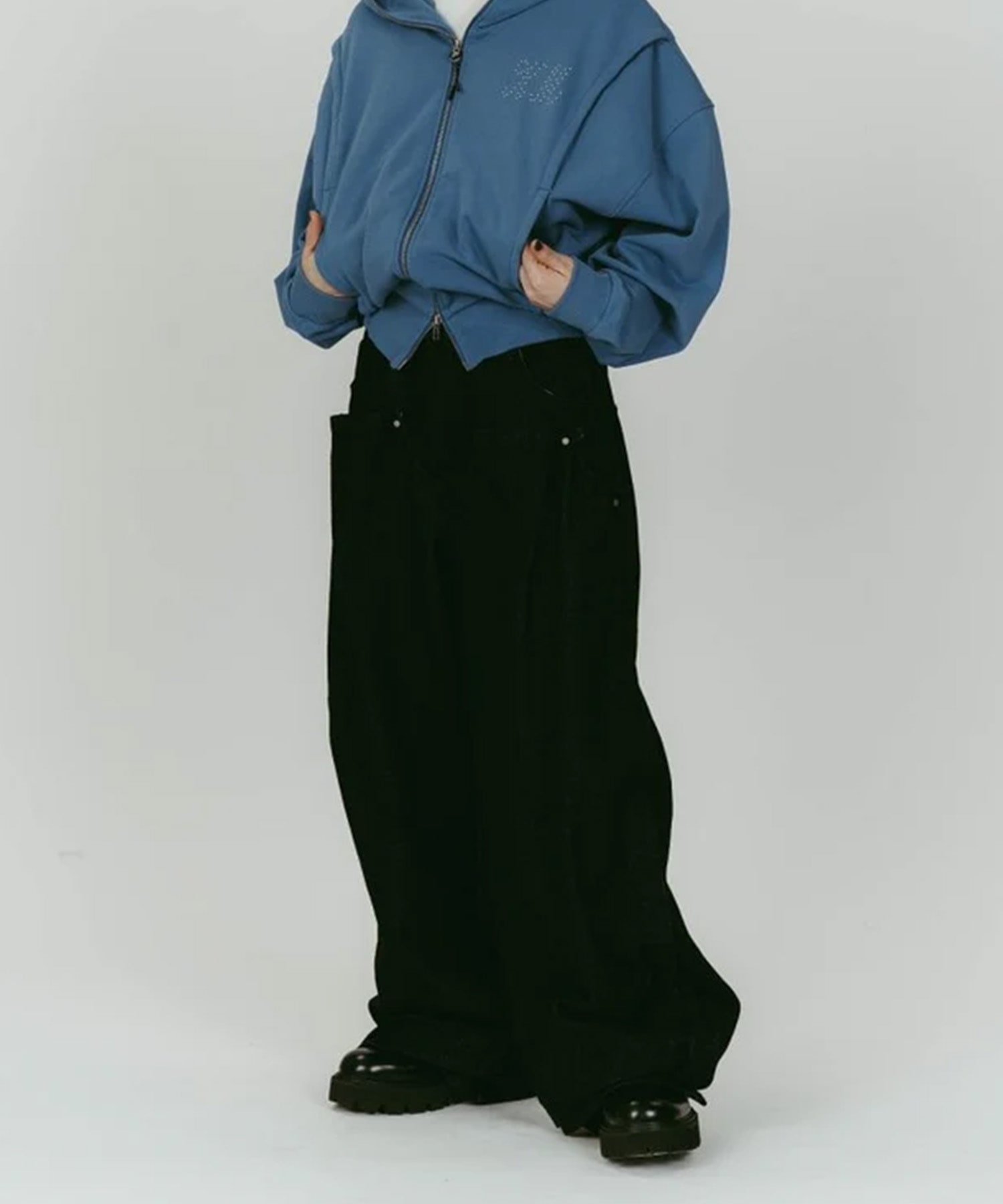 cling drape denim pants(unisex) Knuth Marf