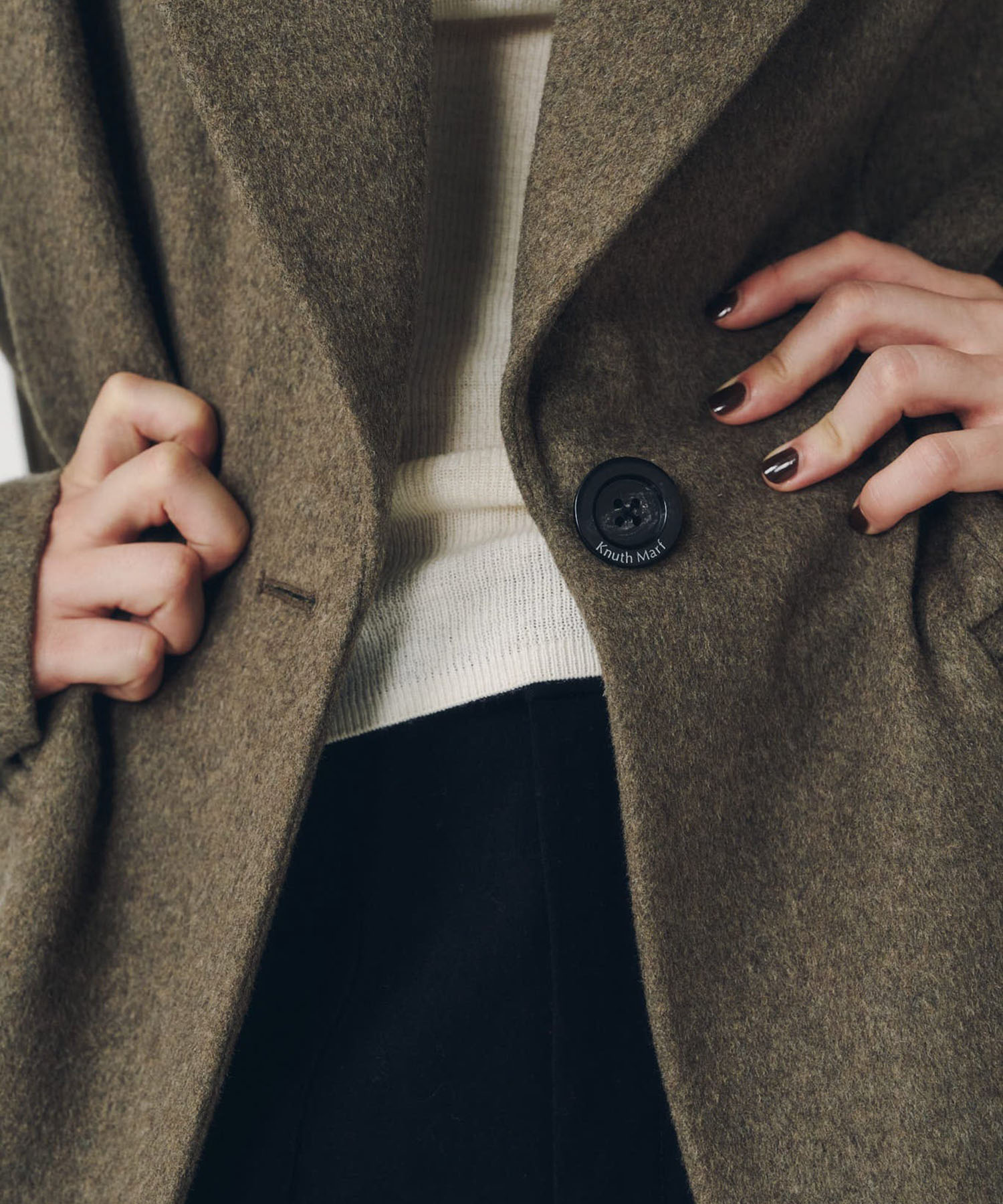 single-breasted long coat/navy Knuth Marf