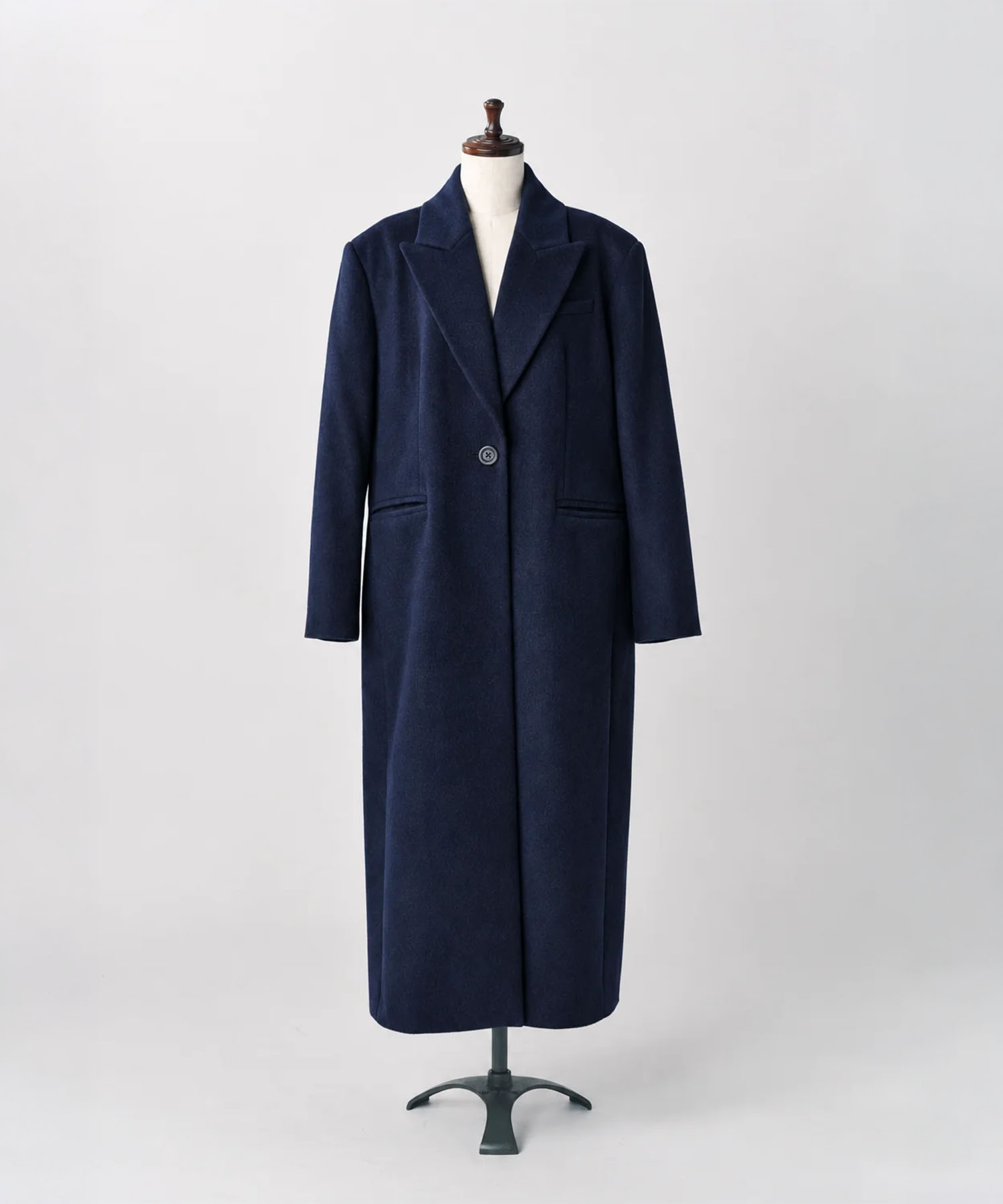 single-breasted long coat/navy Knuth Marf