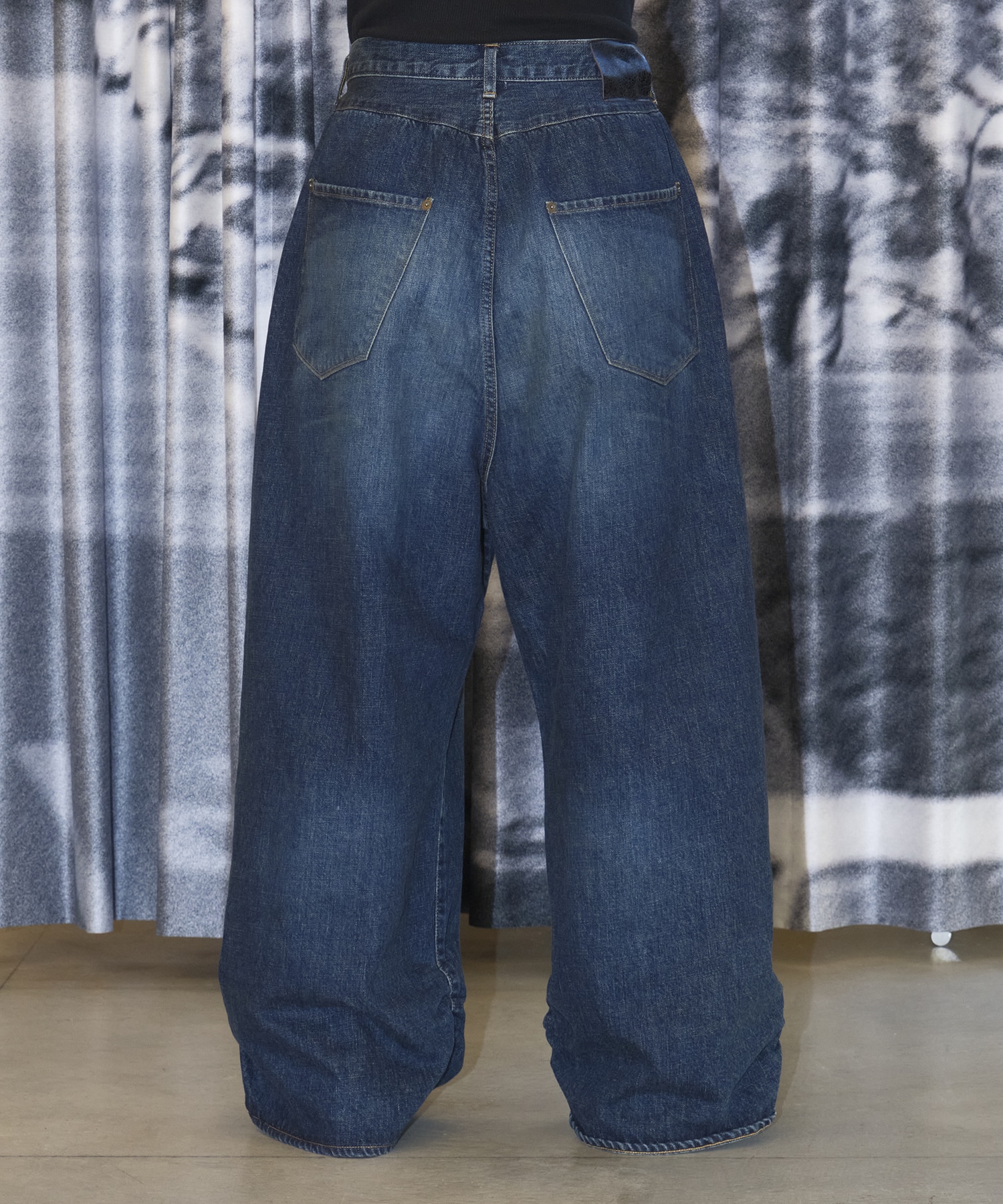 FRESH MAN DENIM WIDE PANTS USED refomed
