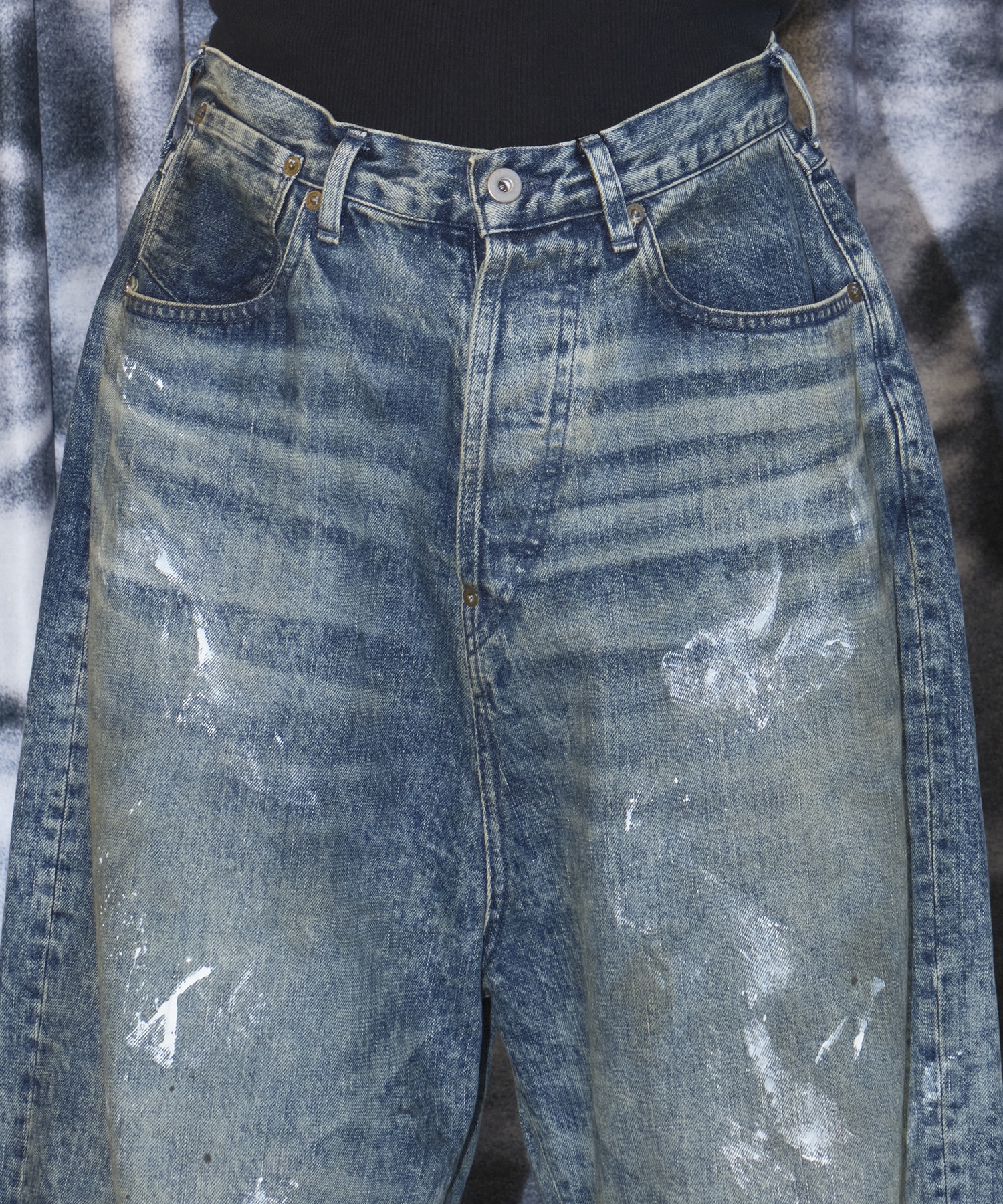 FRESH MAN DENIM WIDE PANTS PAINT refomed