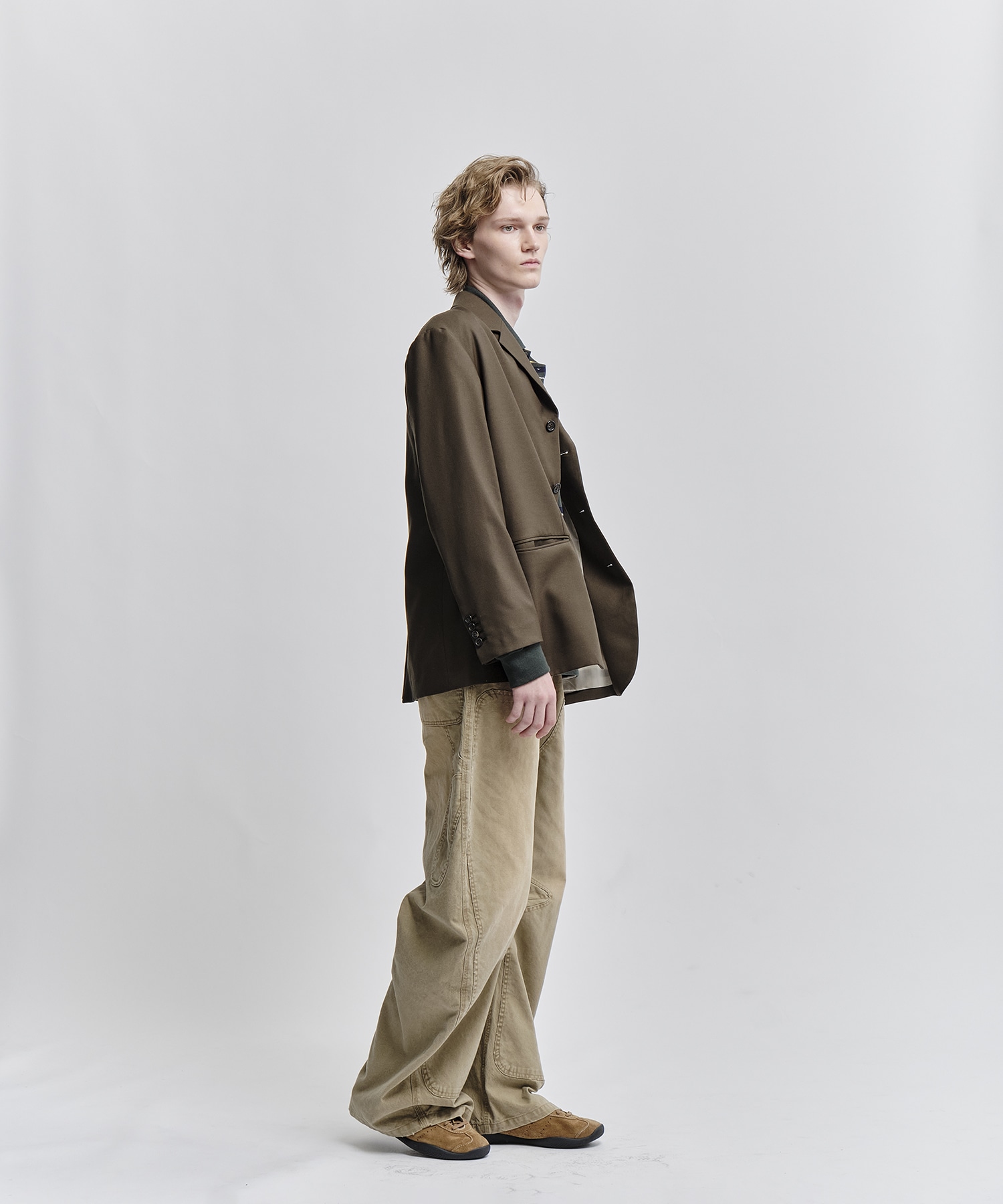 DUCK DOUBLE KNEE CURVED LEG PANTS CONZ