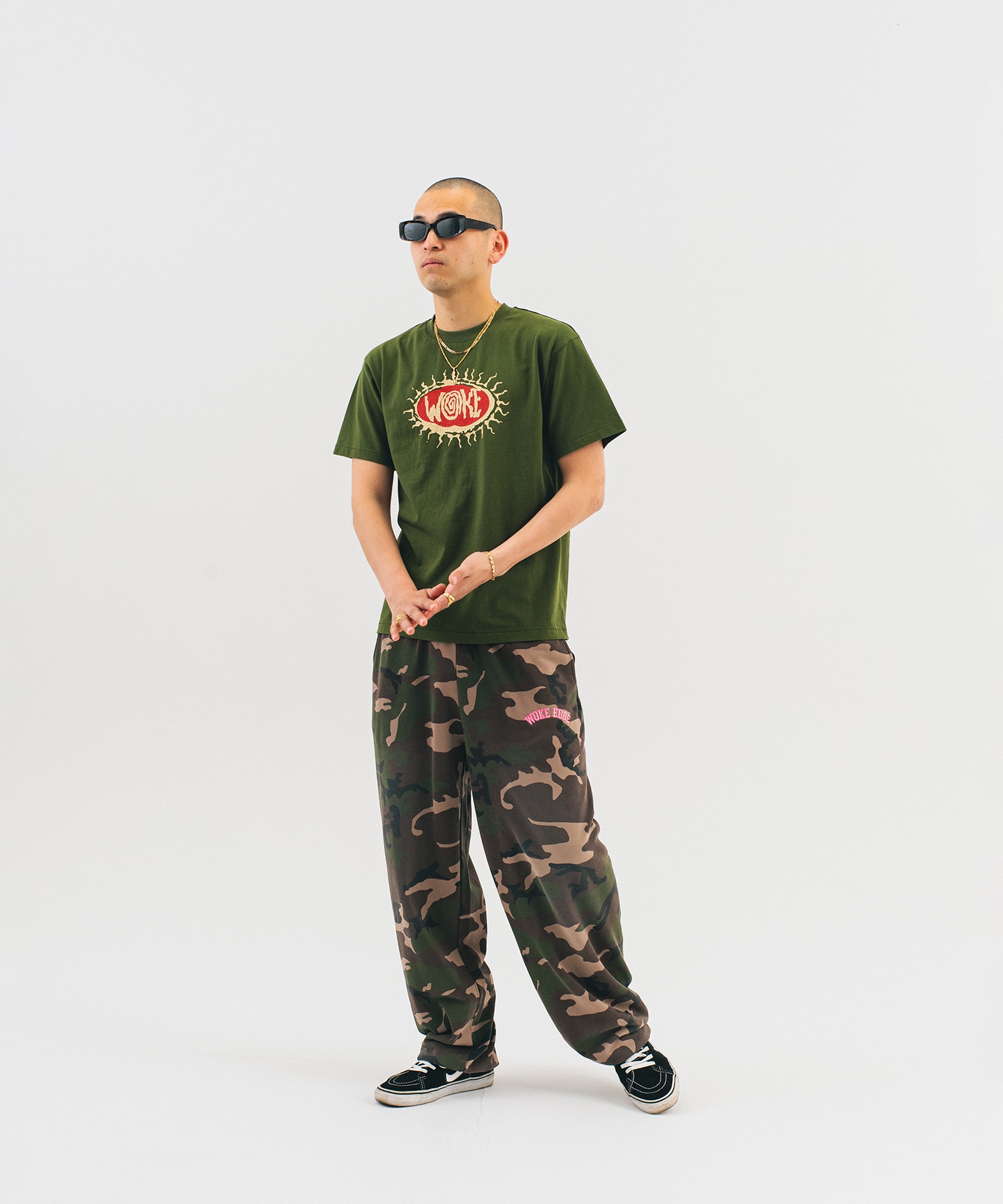 Splayed Camo Sweat Pants WOKE EDGE