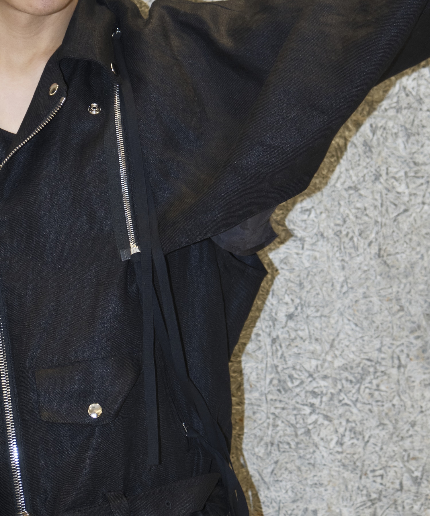 LINEN DOCKING RIDERS JACKET Midorikawa
