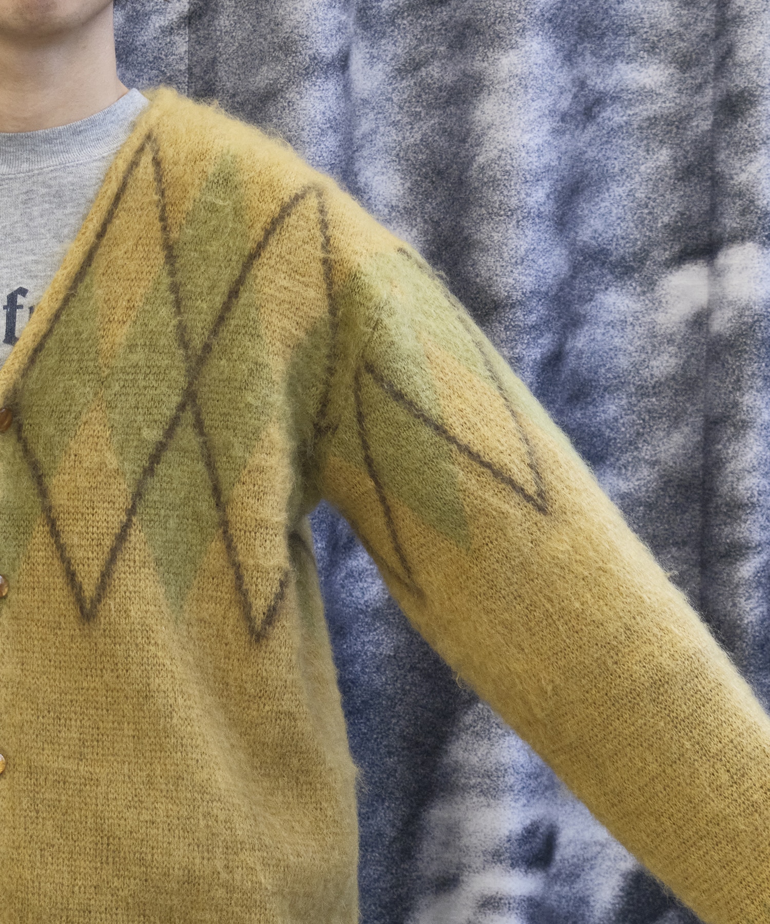 Mohair Cardigan Argyle Needles