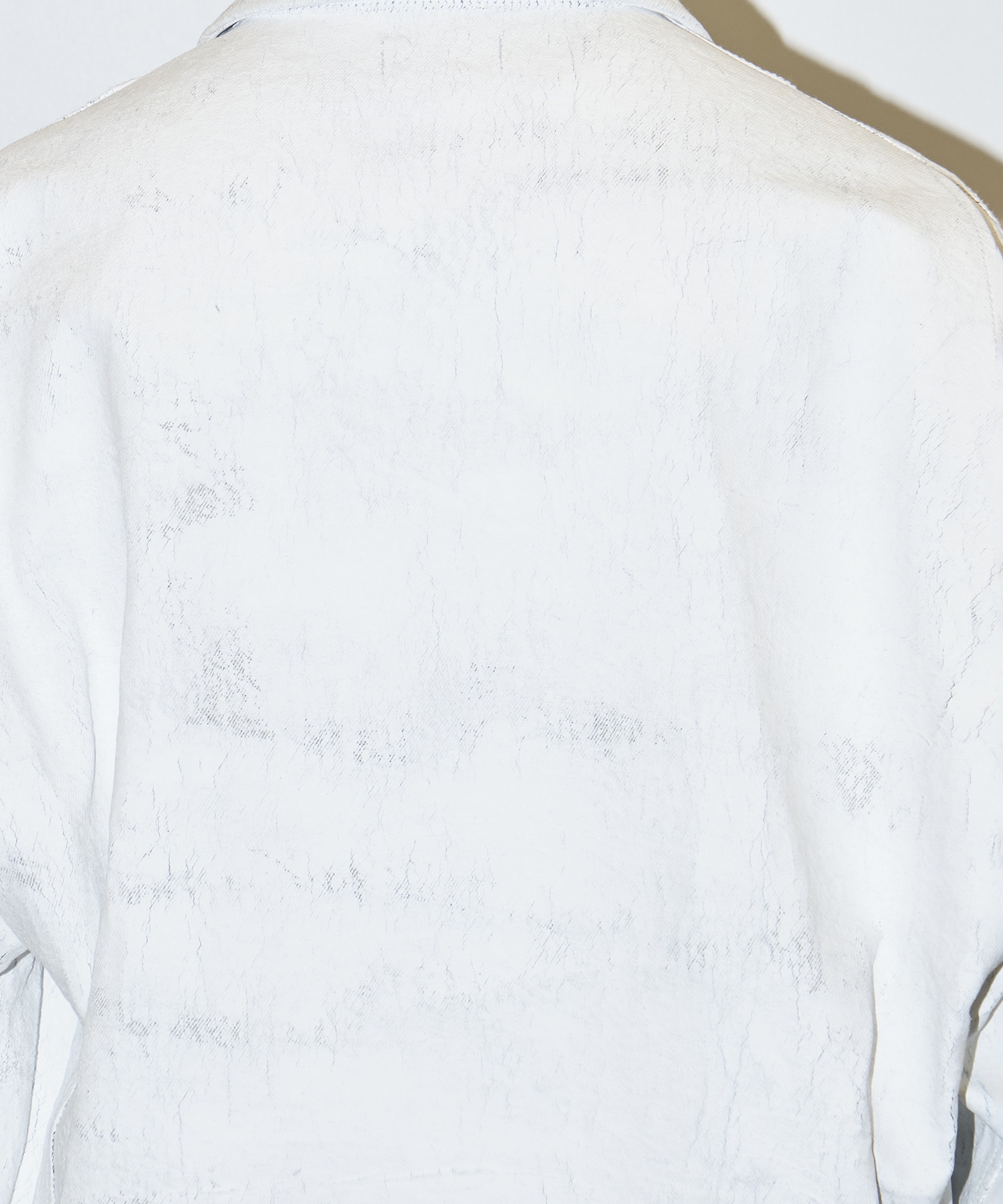 COTTON White Painted Zip Blouson Nomat