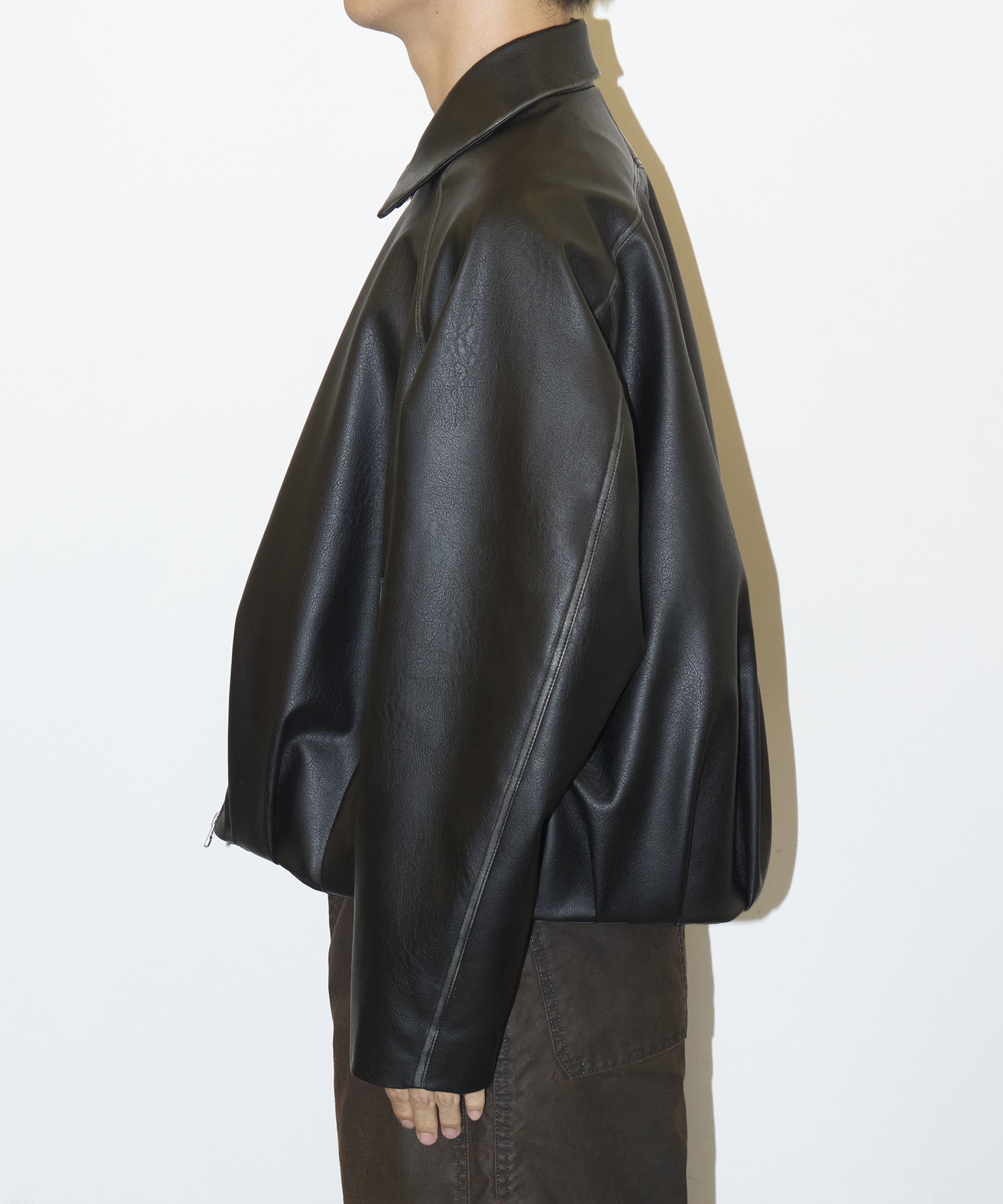 BALOON ZIP UP JACKET FAUX LEATHER CONZ