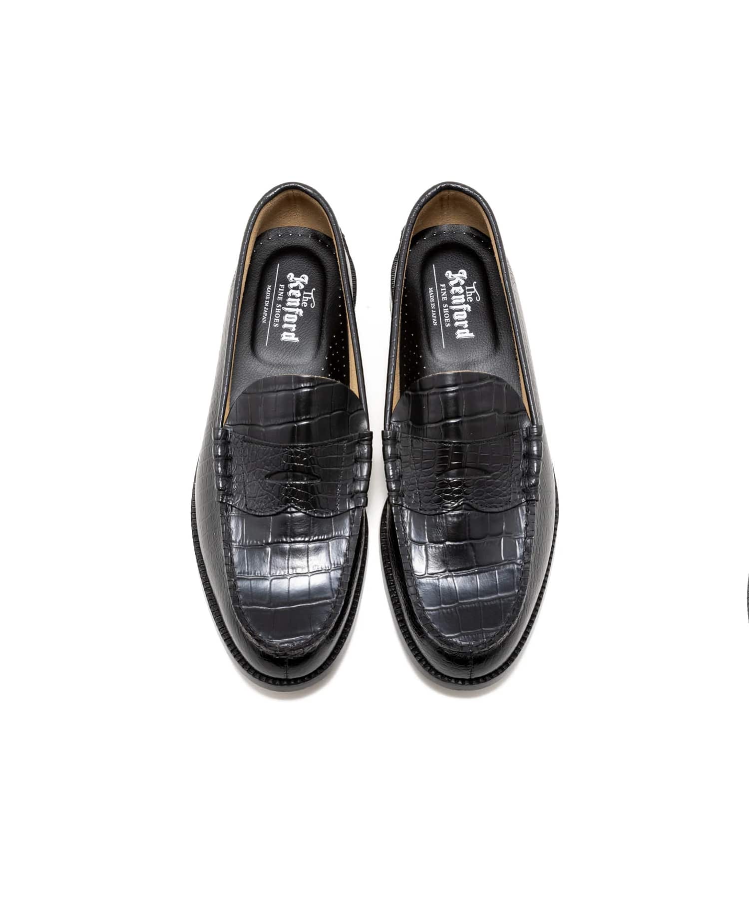 EMBOSSED LOAFERS BLACK CROCODILE COMBI The Kenford FINESHOES