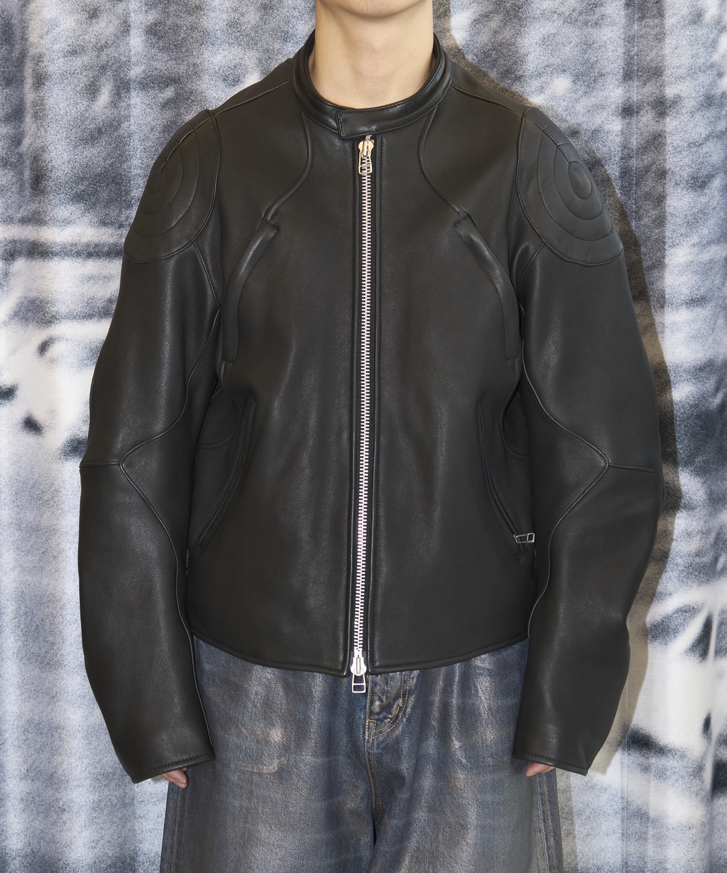 LEATHER MOTORCYCLE JACKET NVRFRGT