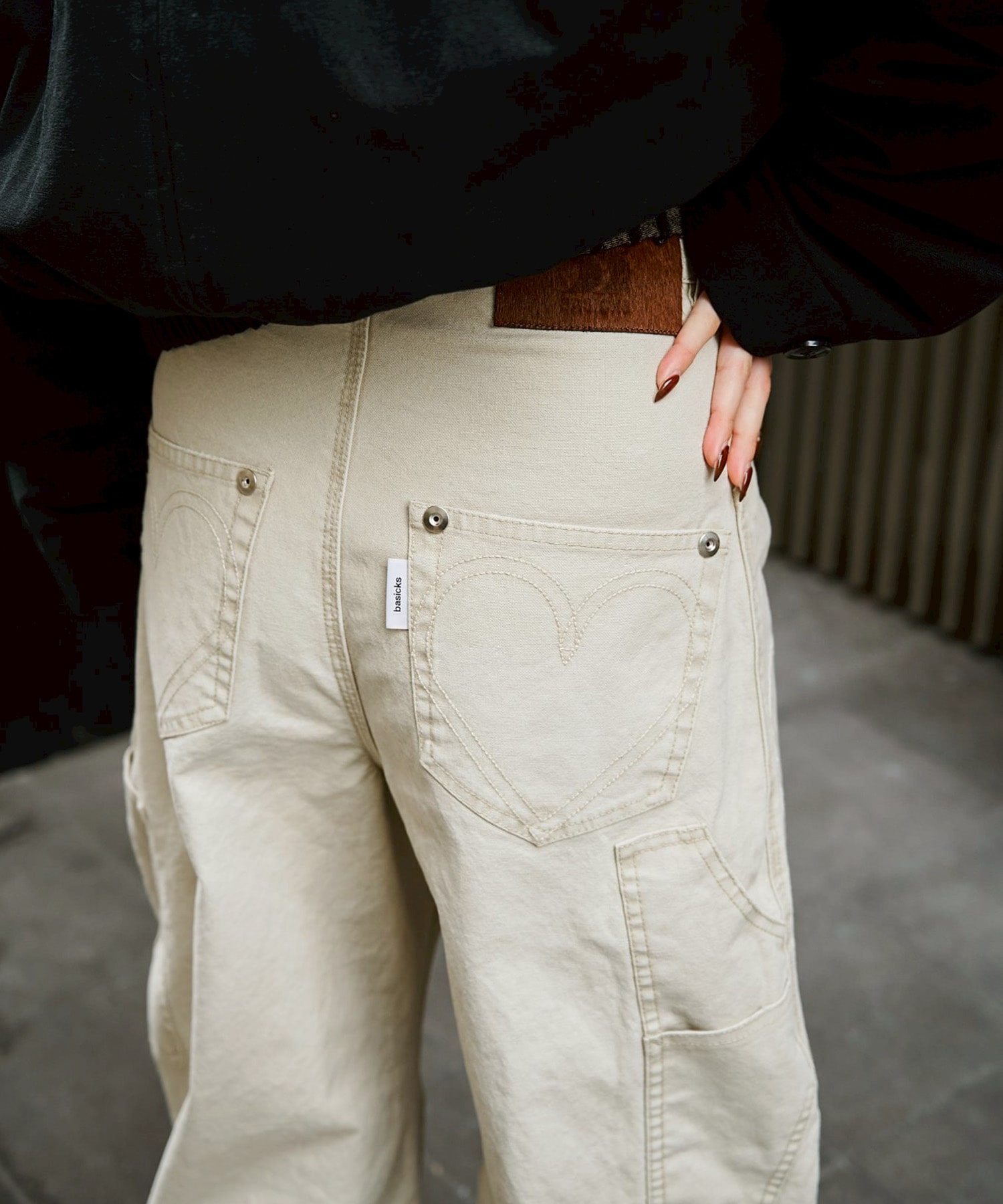 BASICKS×DUCK DOUBLE KNEE CURVED LEG PANTS BASICKS