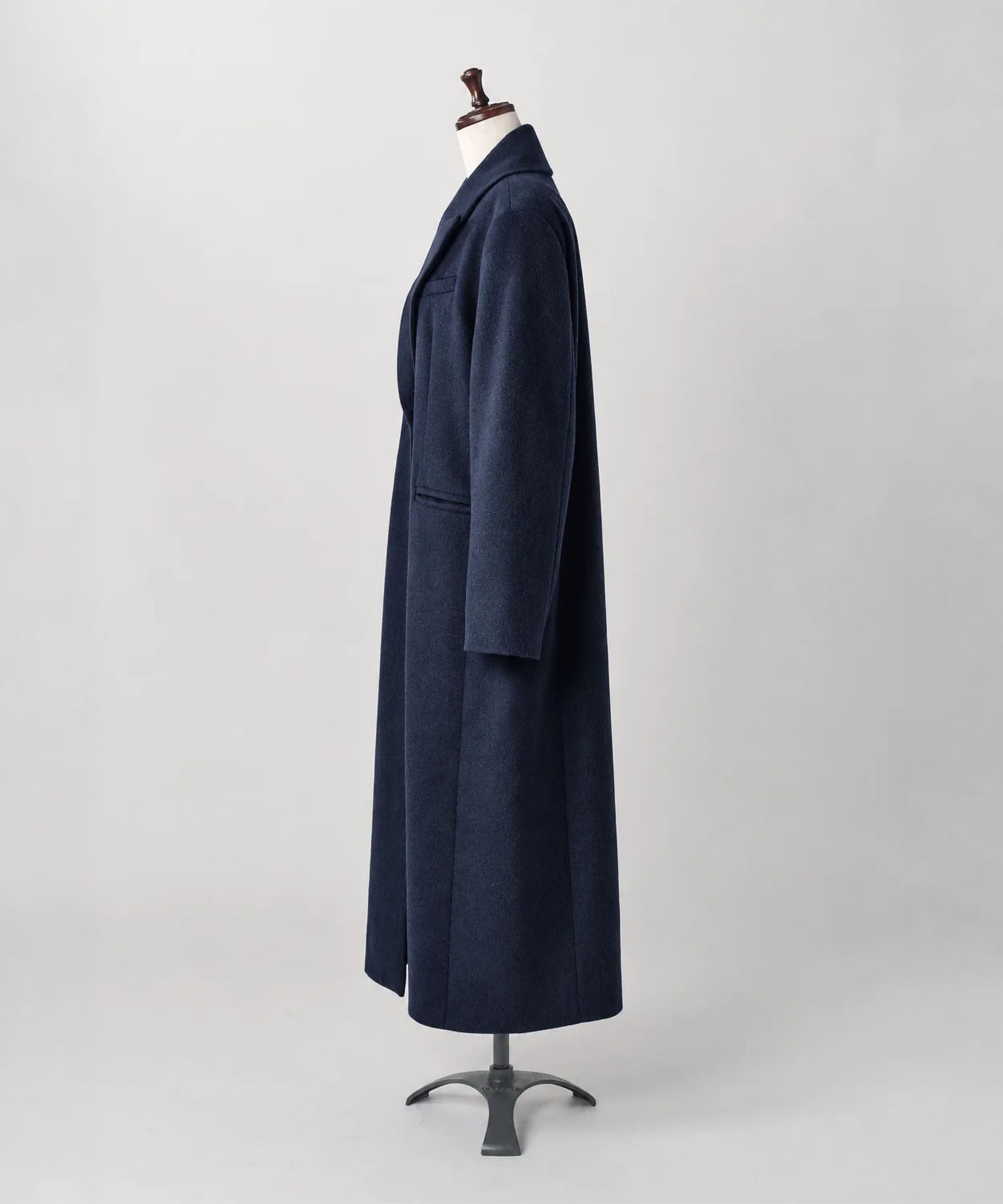 single-breasted long coat/navy Knuth Marf