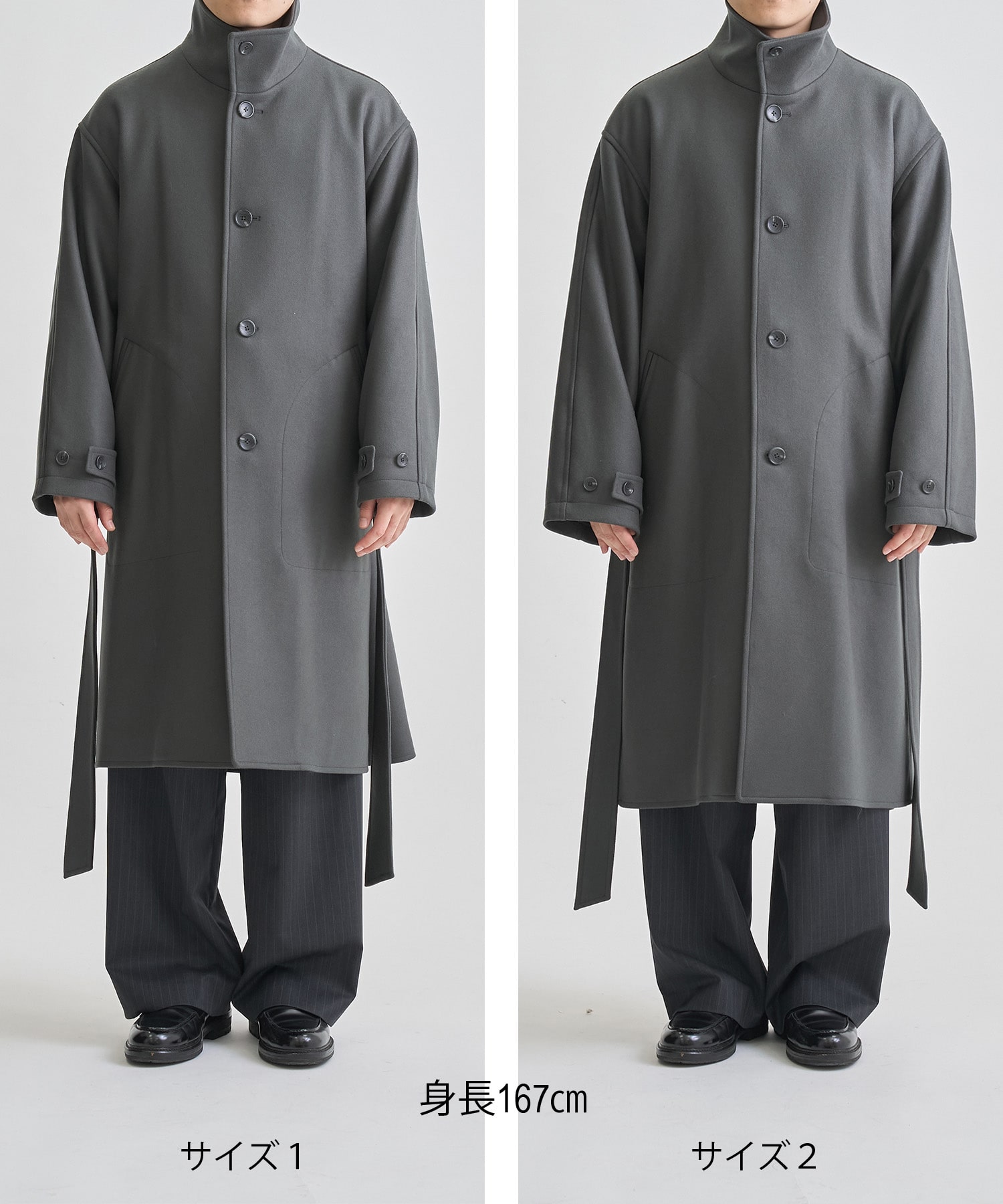 S140 メルトンオーバーサイズスタンドコート CONZ