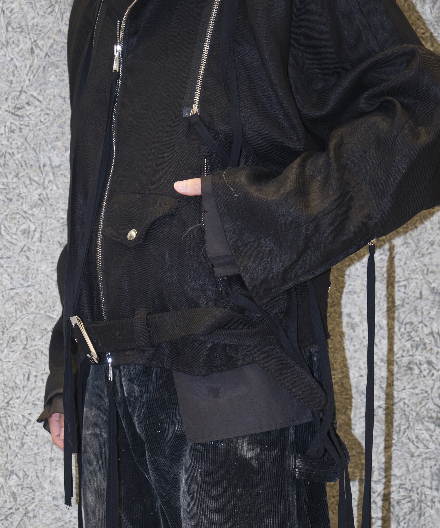 LINEN DOCKING RIDERS JACKET Midorikawa