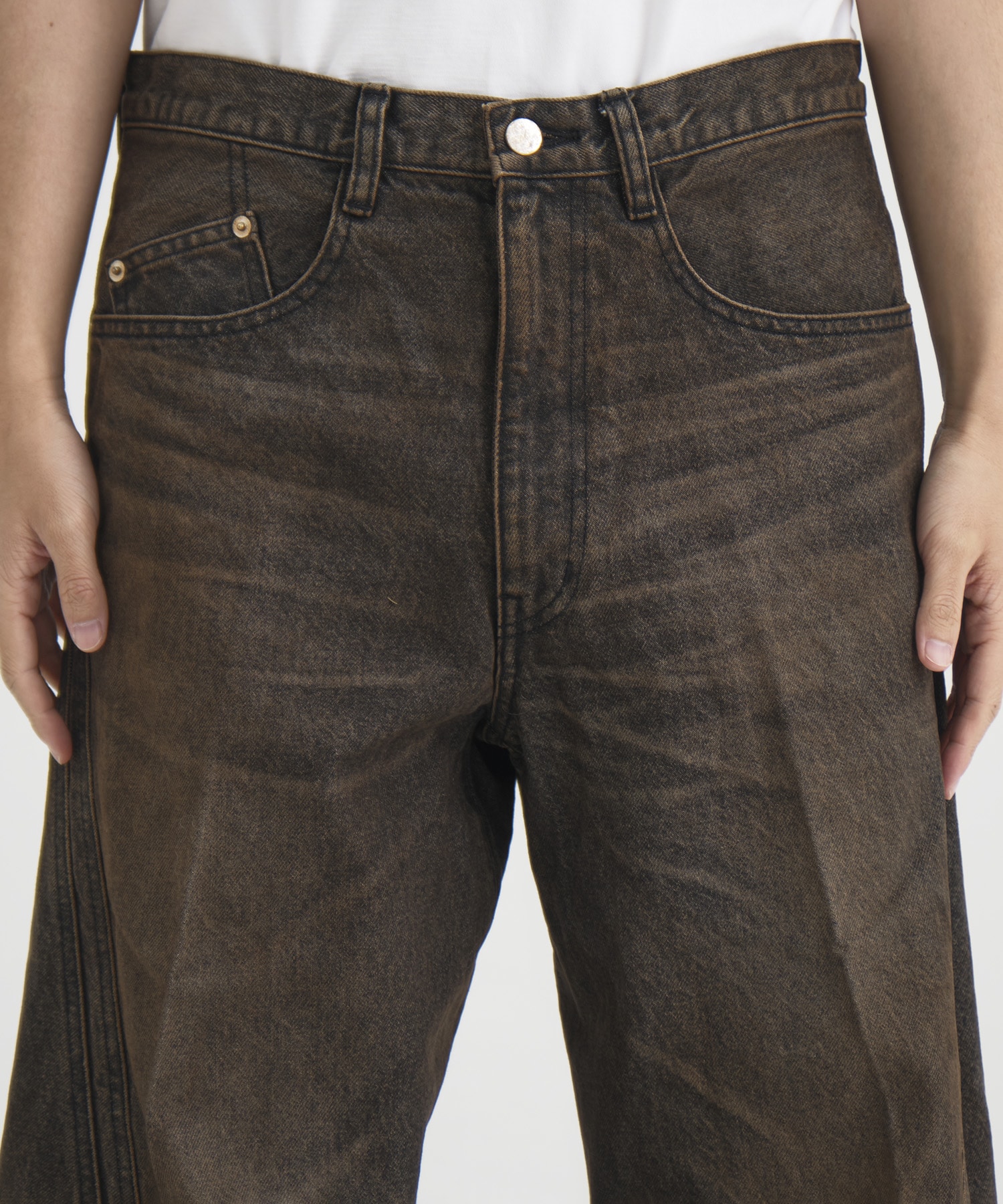 3D TWISTED WIDE LEG JEANS NVRFRGT