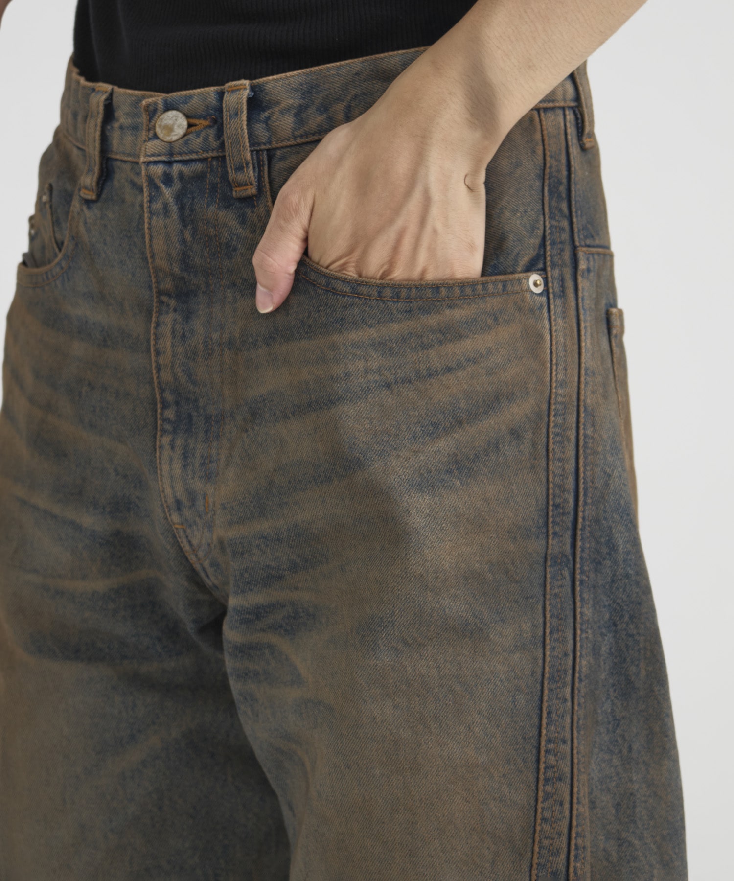 3D TWISTED WIDE LEG JEANS NVRFRGT