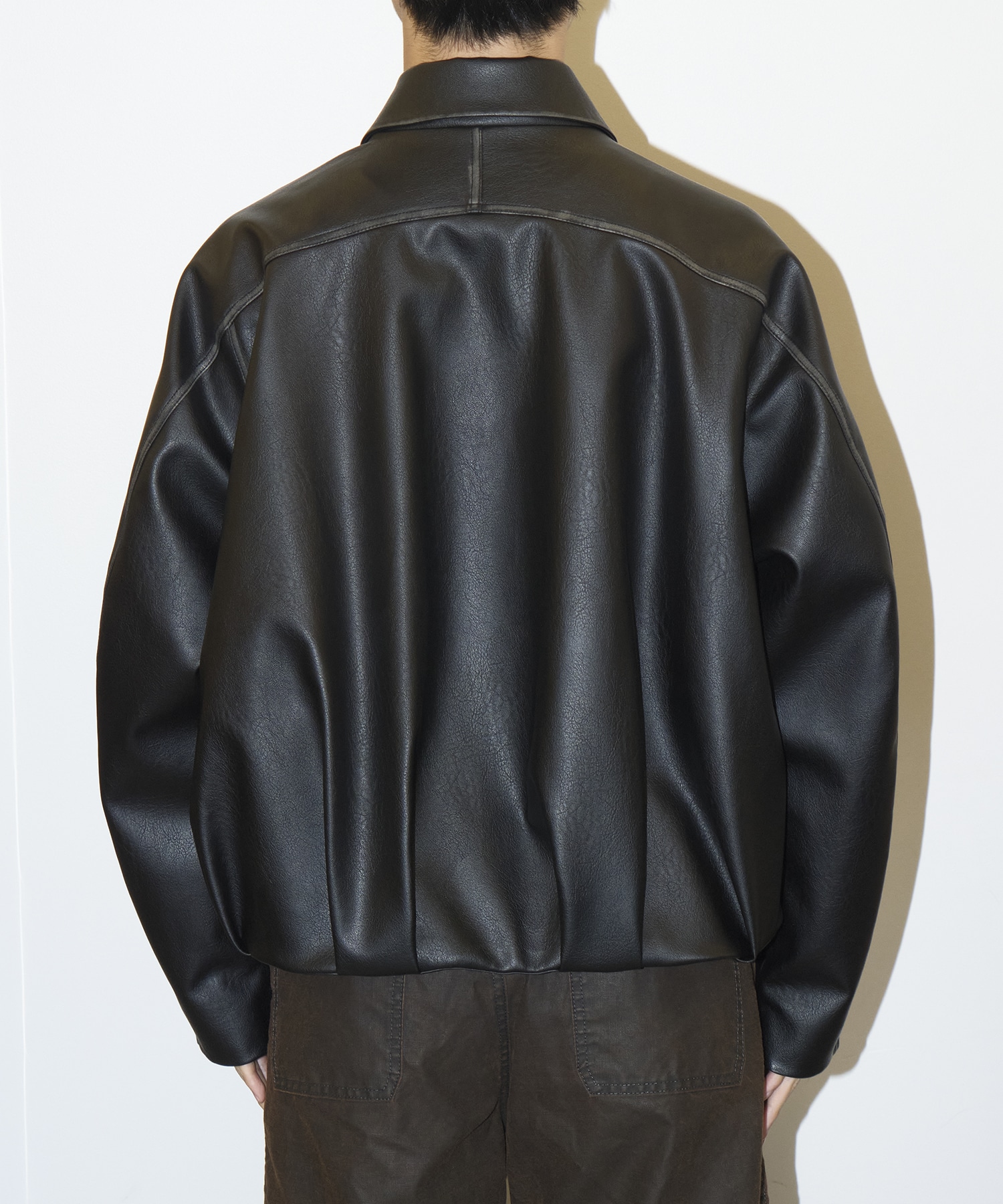 BALOON ZIP UP JACKET FAUX LEATHER CONZ