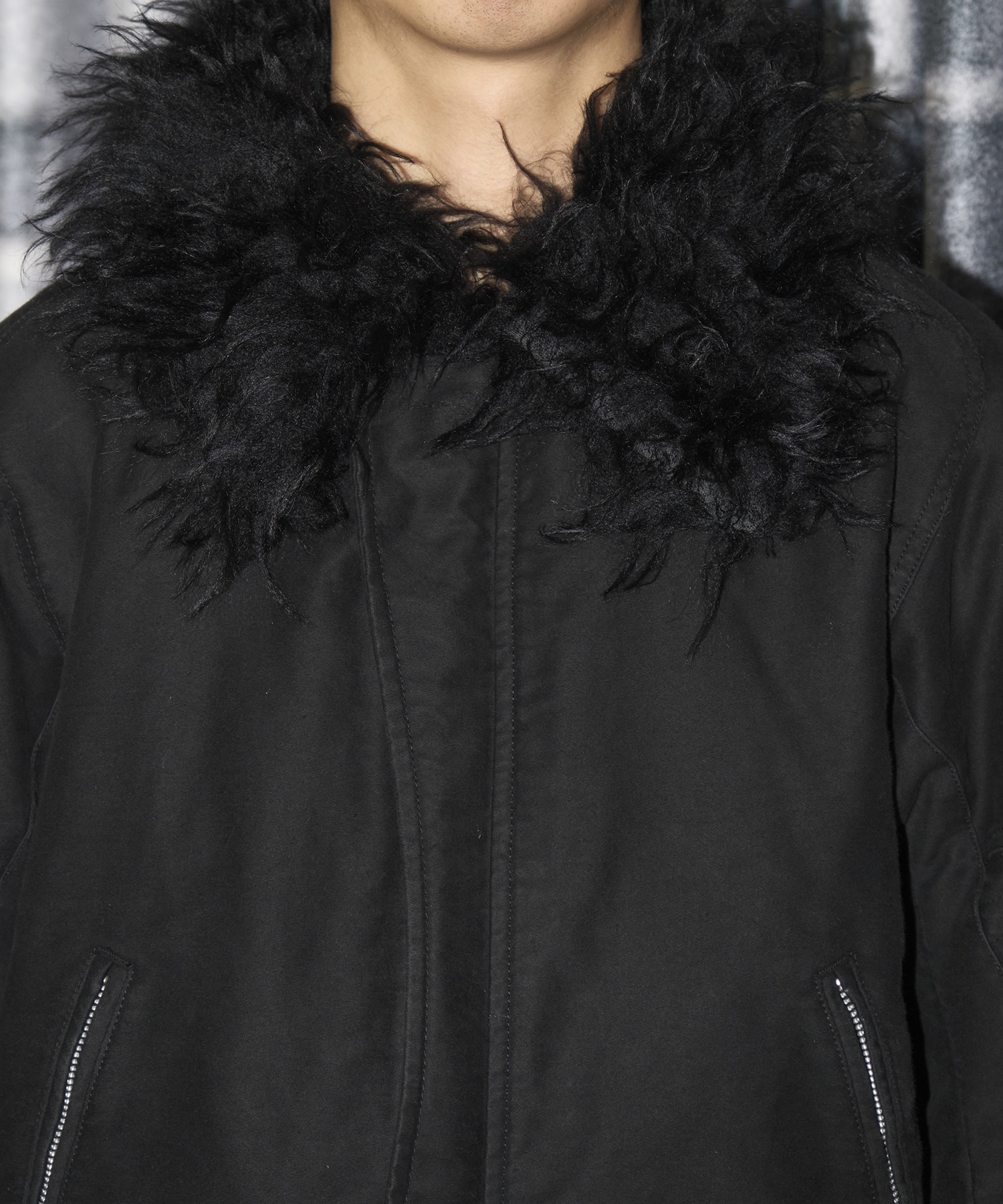 PADDED SHEARING COLLAR BIKER JACKET NVRFRGT