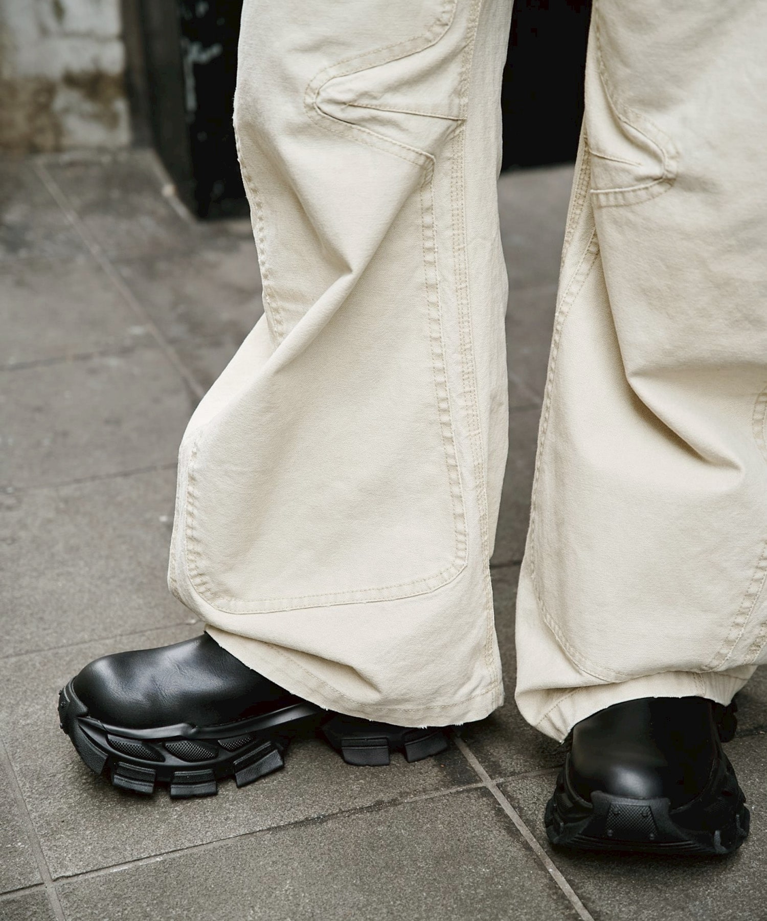 BASICKS×DUCK DOUBLE KNEE CURVED LEG PANTS BASICKS