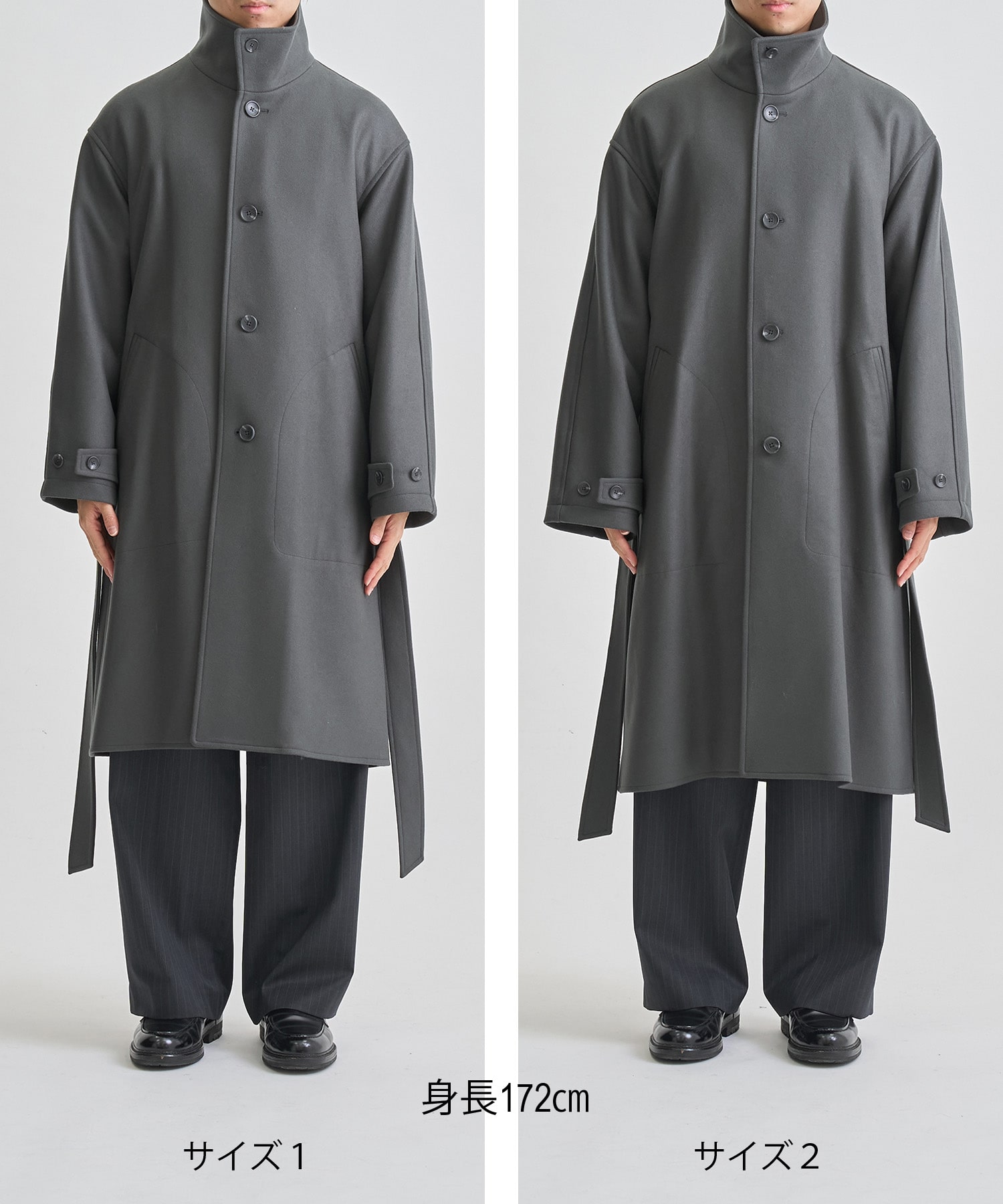 S140 メルトンオーバーサイズスタンドコート CONZ