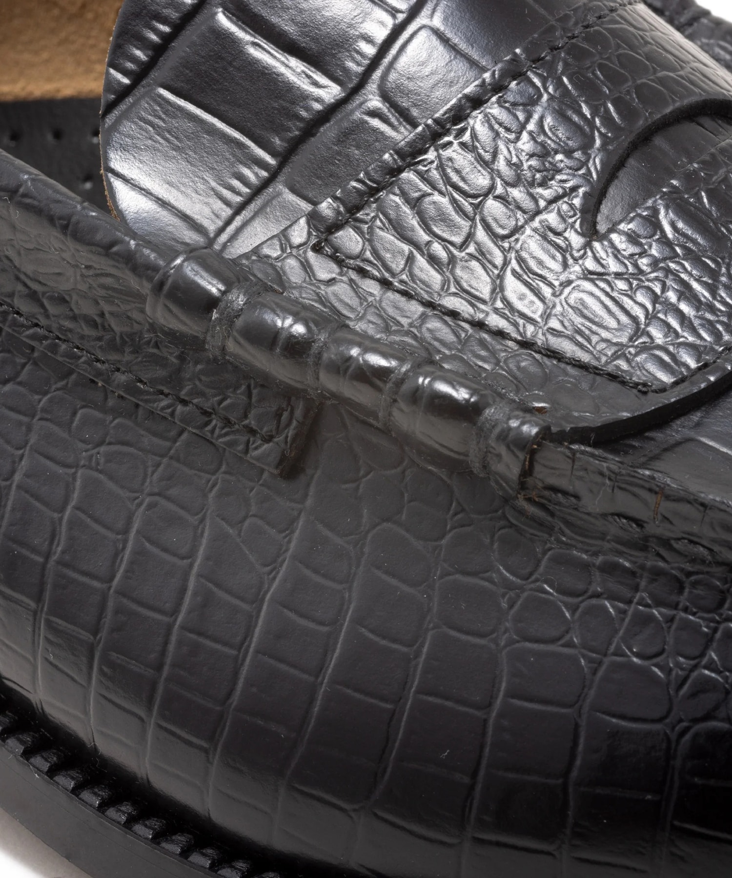 EMBOSSED LOAFERS BLACK CROCODILE COMBI The Kenford FINESHOES