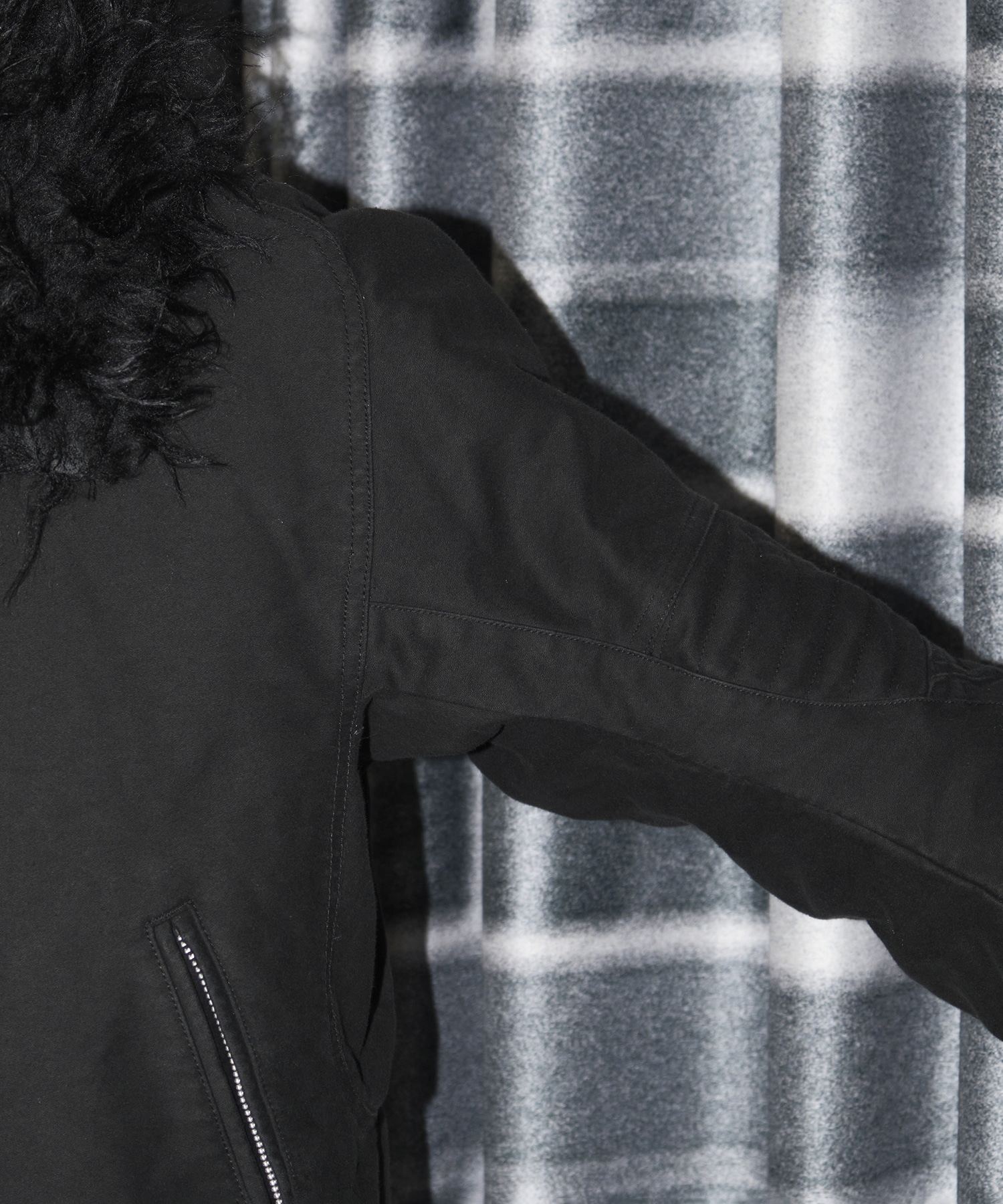 PADDED SHEARING COLLAR BIKER JACKET NVRFRGT