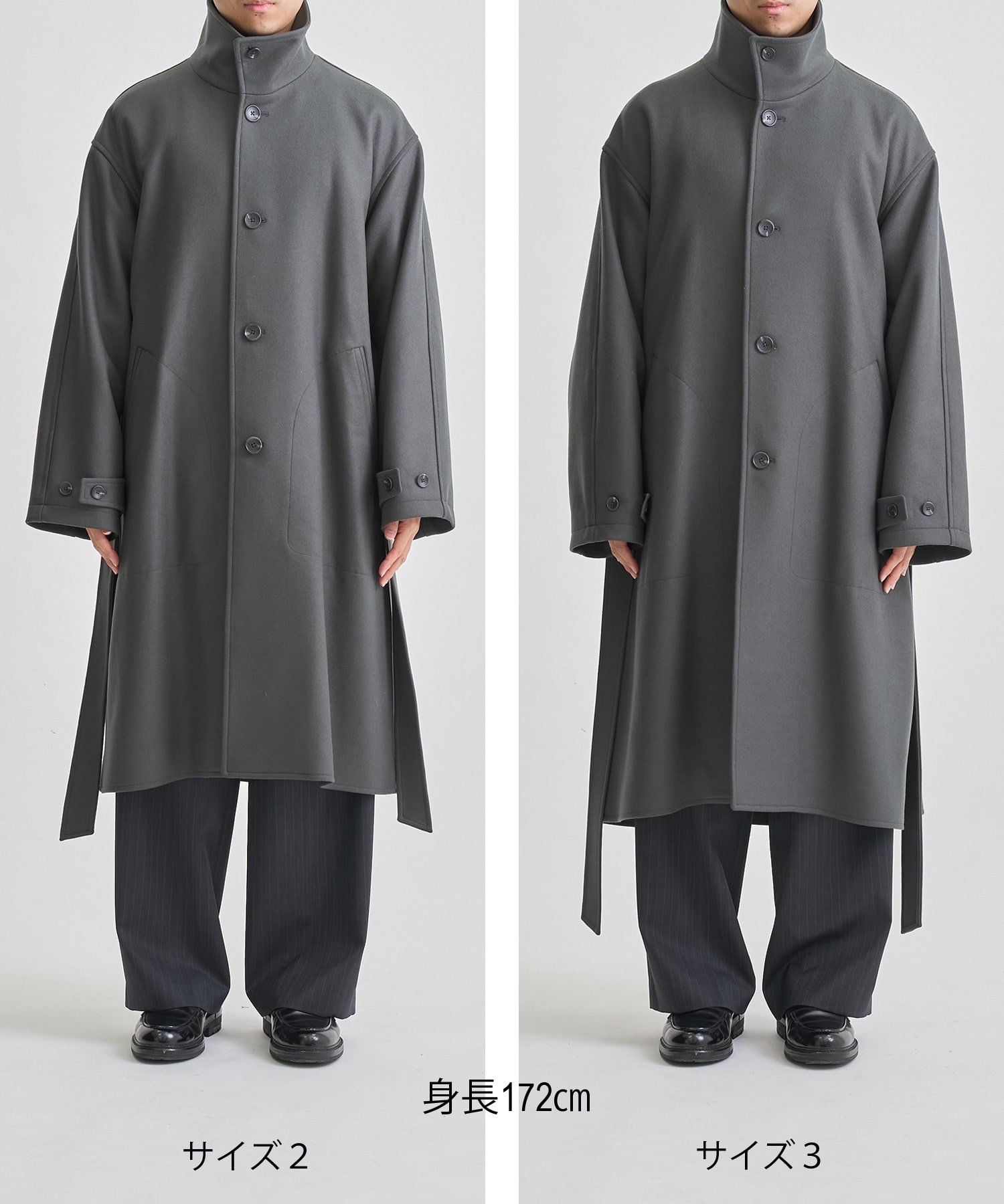 S140 メルトンオーバーサイズスタンドコート CONZ