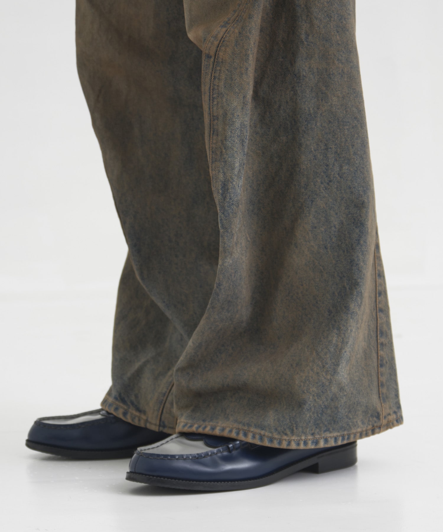 3D TWISTED WIDE LEG JEANS NVRFRGT