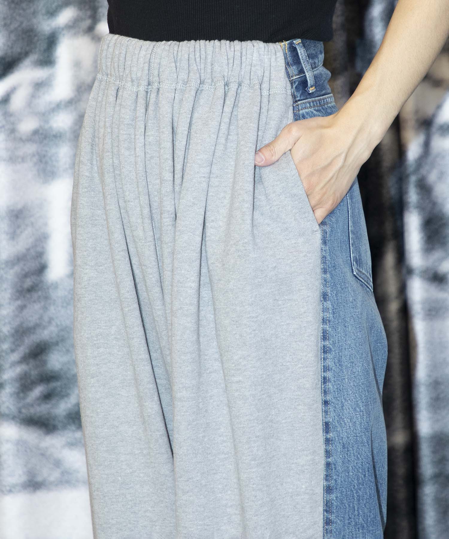 Hybride Sweat Denim Pants INSCRIRE