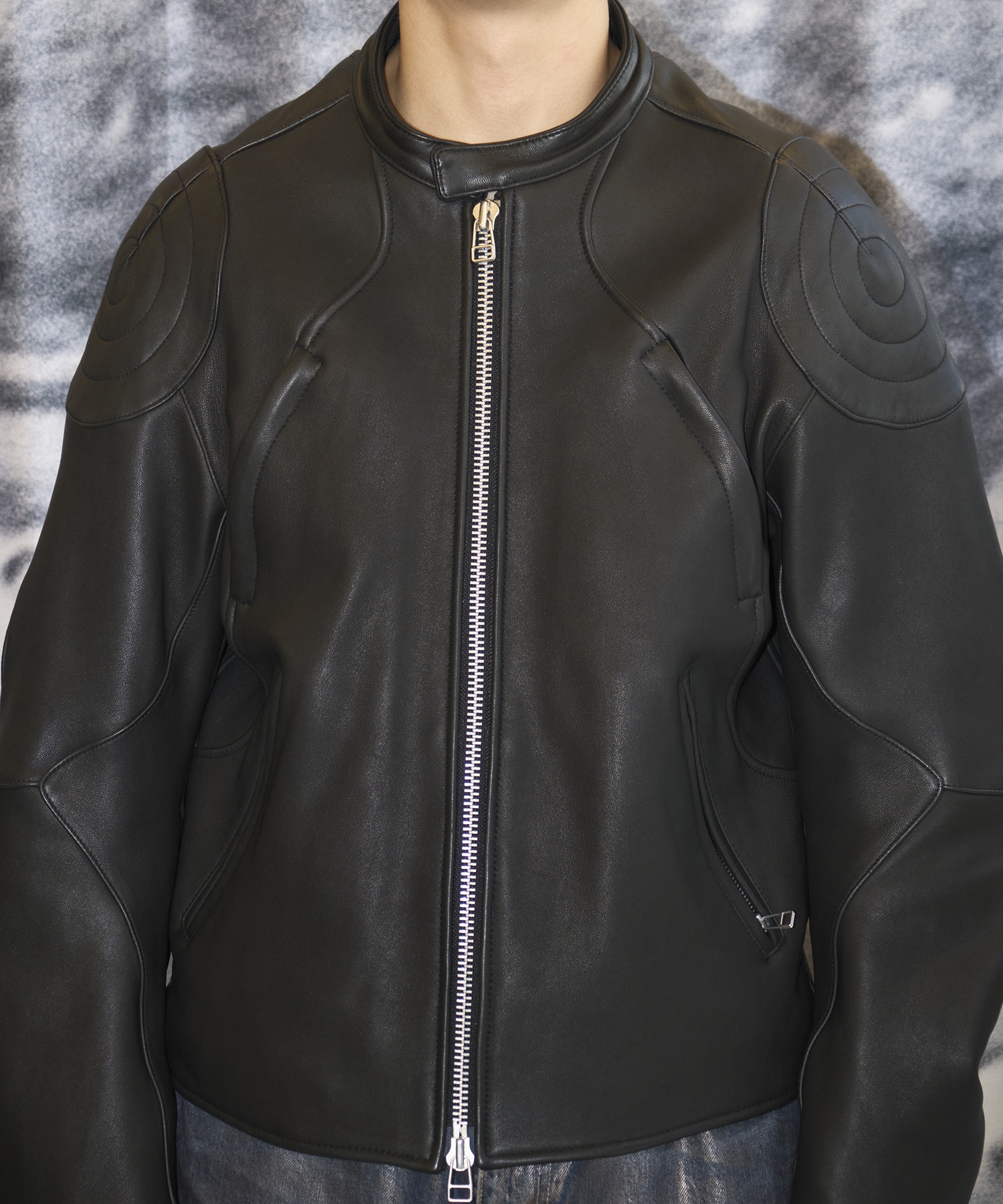 LEATHER MOTORCYCLE JACKET NVRFRGT
