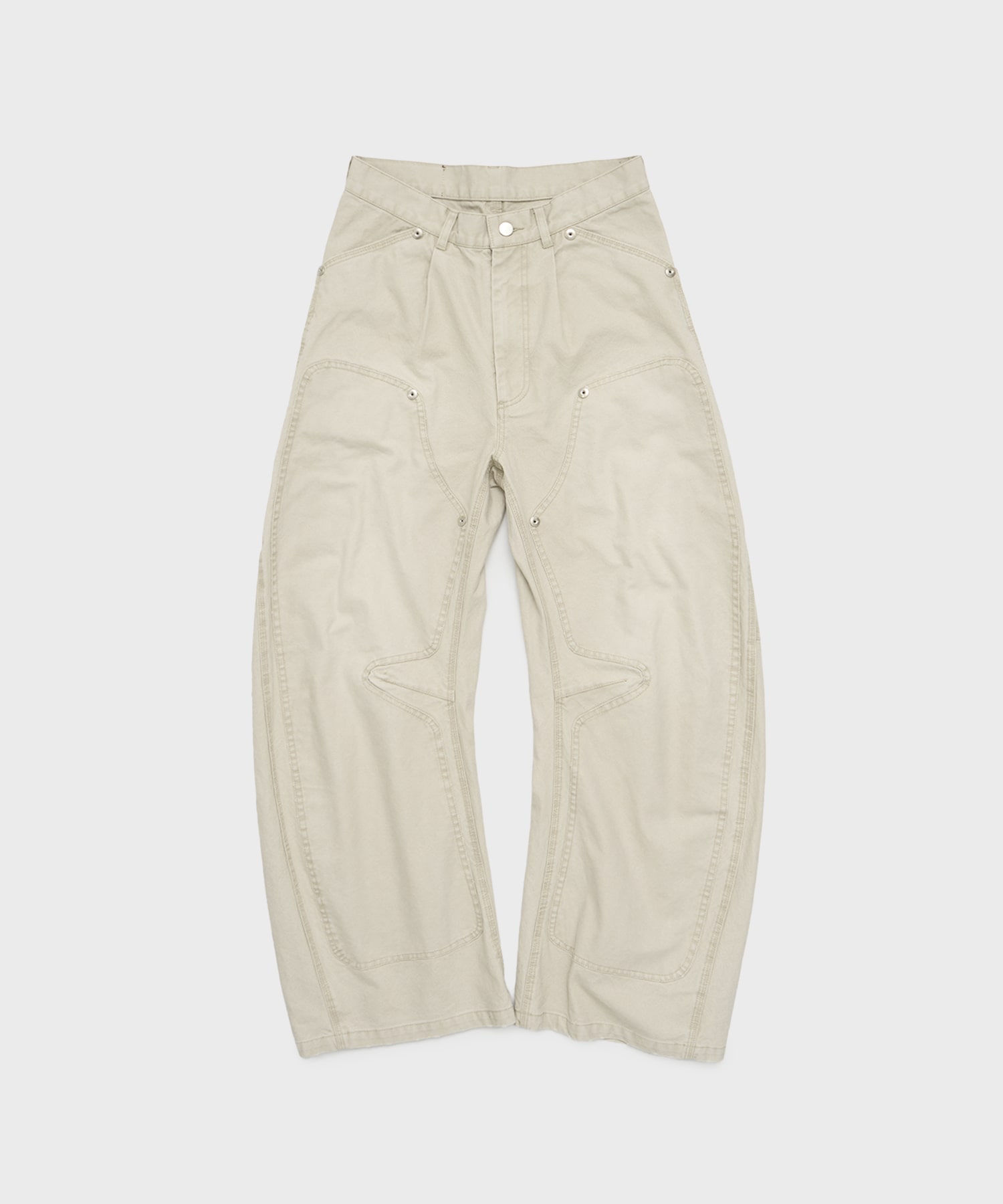 BASICKS×DUCK DOUBLE KNEE CURVED LEG PANTS BASICKS