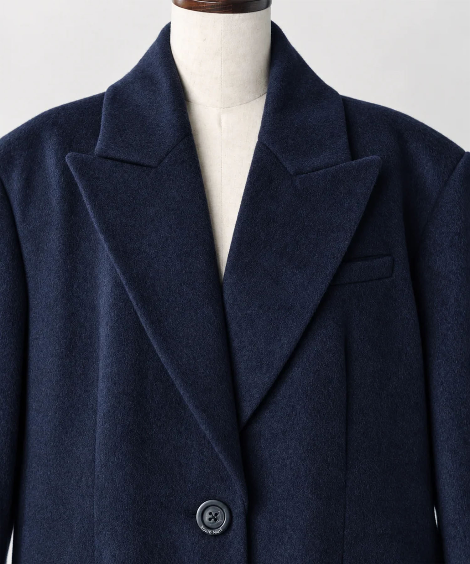 single-breasted long coat/navy Knuth Marf