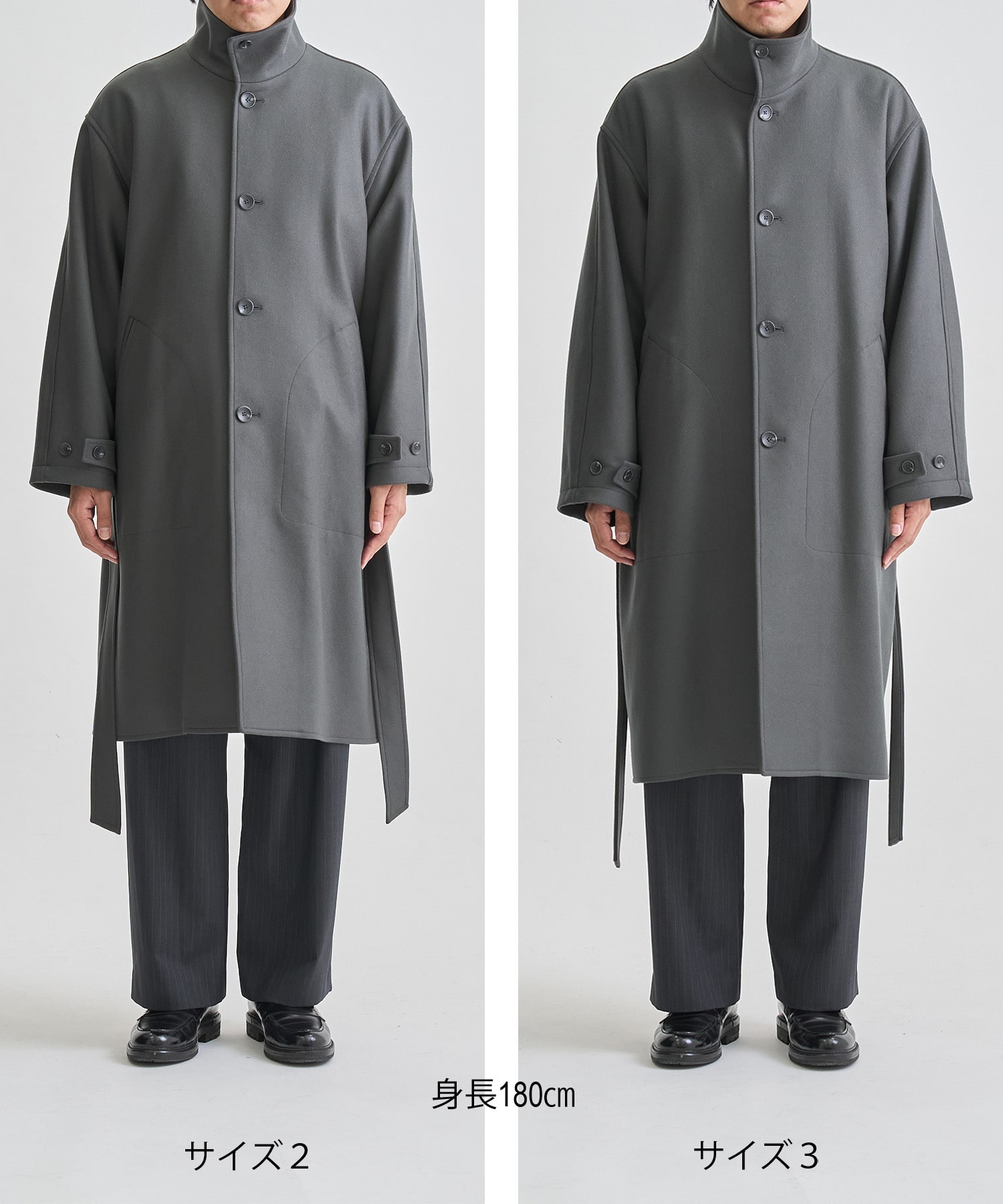 S140 メルトンオーバーサイズスタンドコート CONZ