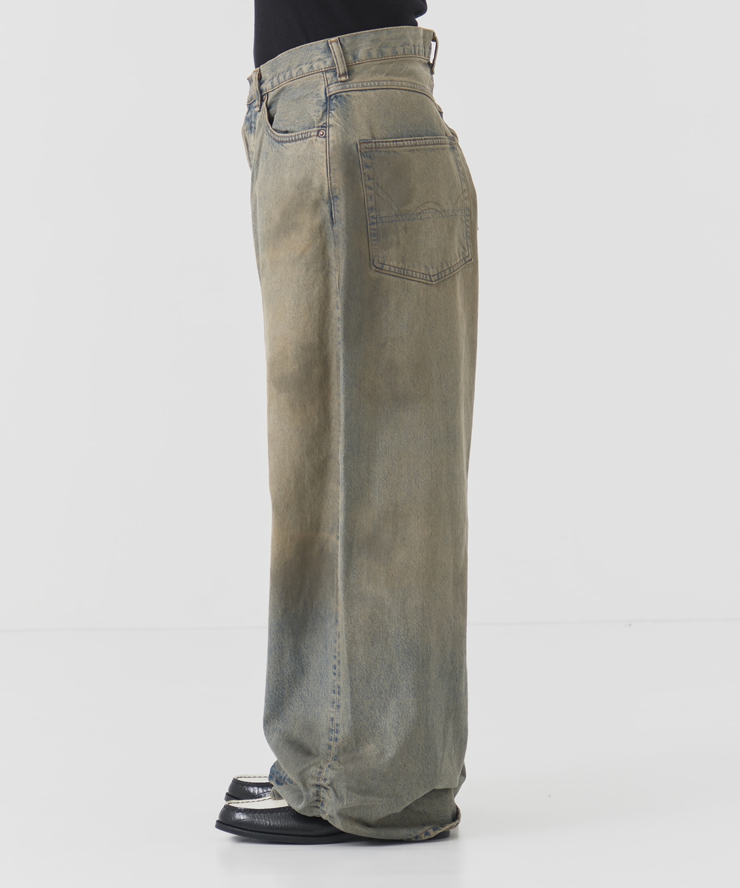 FRESH MAN DENIM WIDE PANTS by EDWIN USED refomed