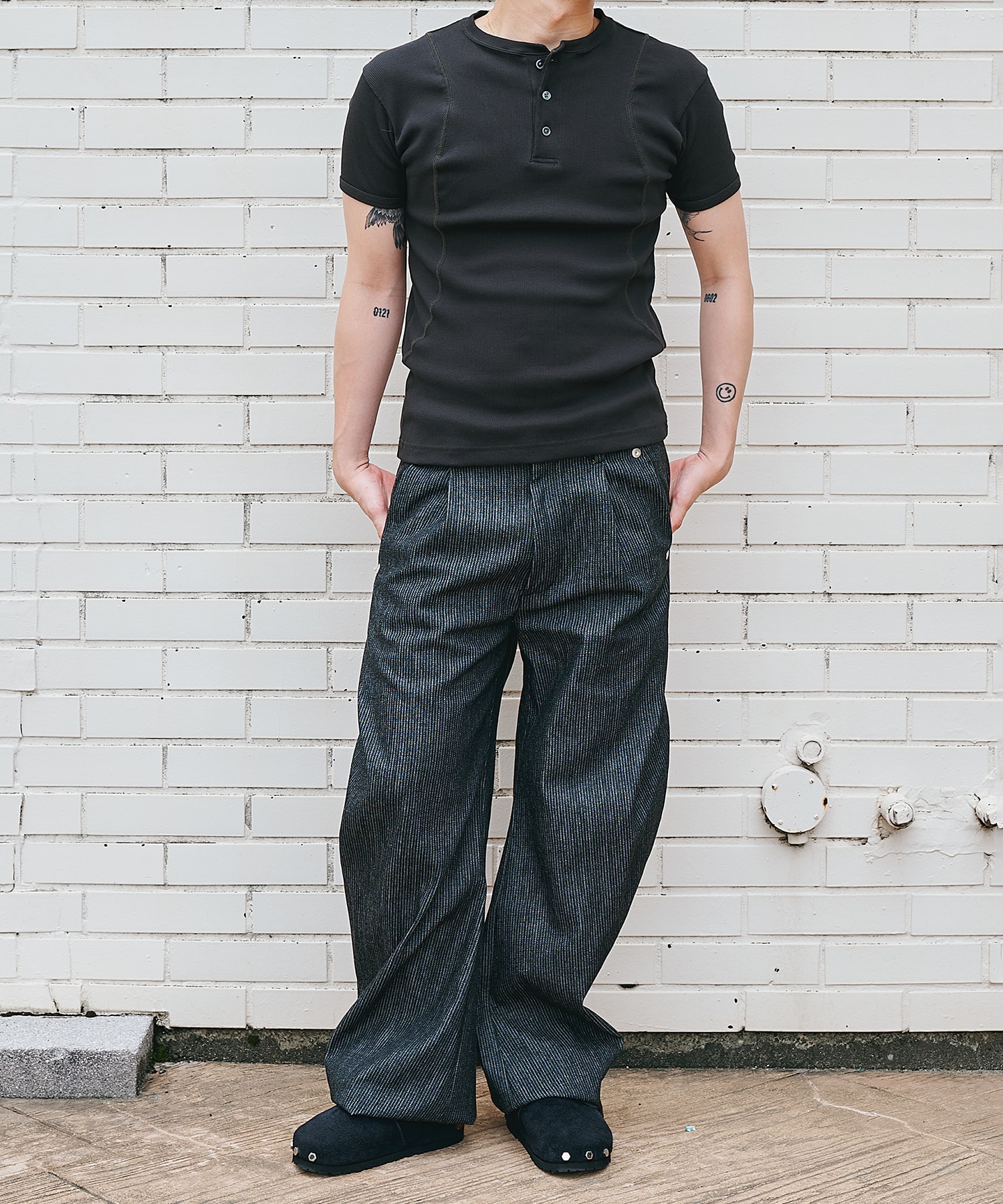 curve leg trousers pique denim 2.0 CONZ