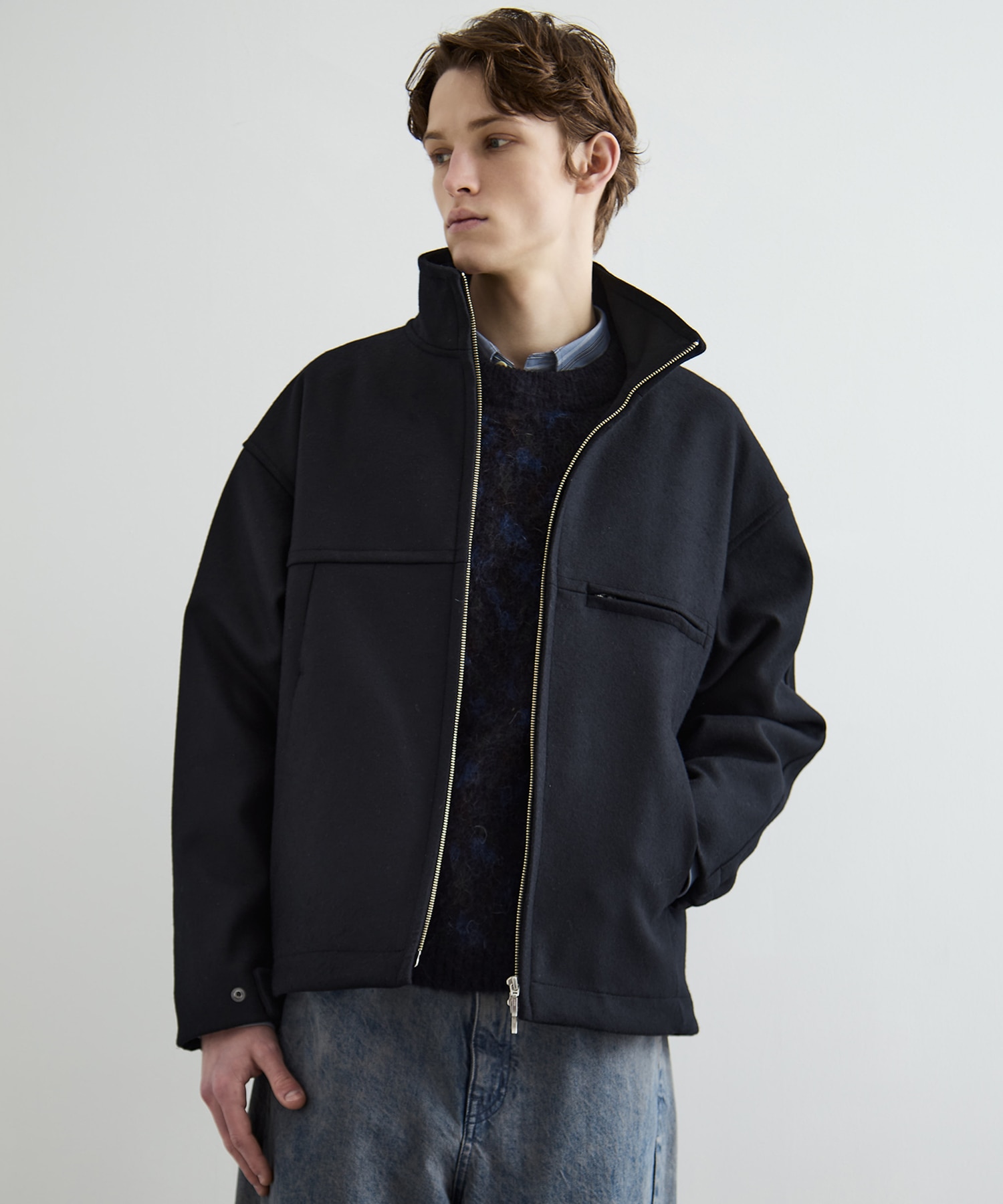 S140 STAND COLLAR ZIP BLOUSON CONZ
