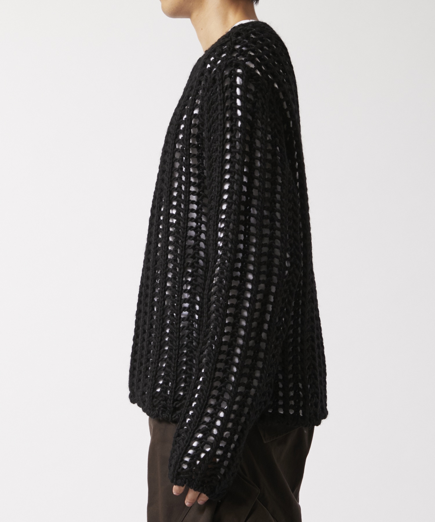 SEMI SHEER OPEN KNIT SWEATER NVRFRGT