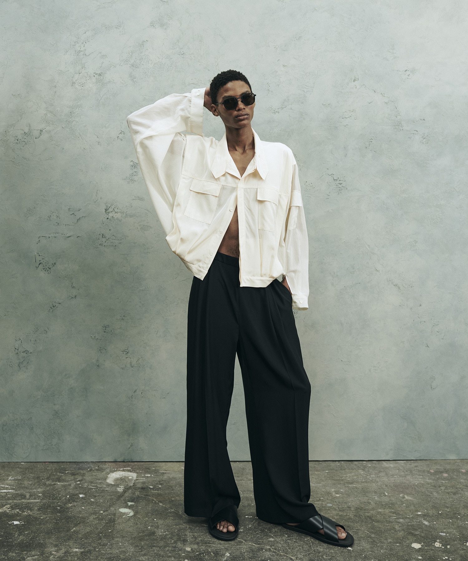 SHEER COTTON DOLMAN SHIRTS BLOUSON ANTHEM A