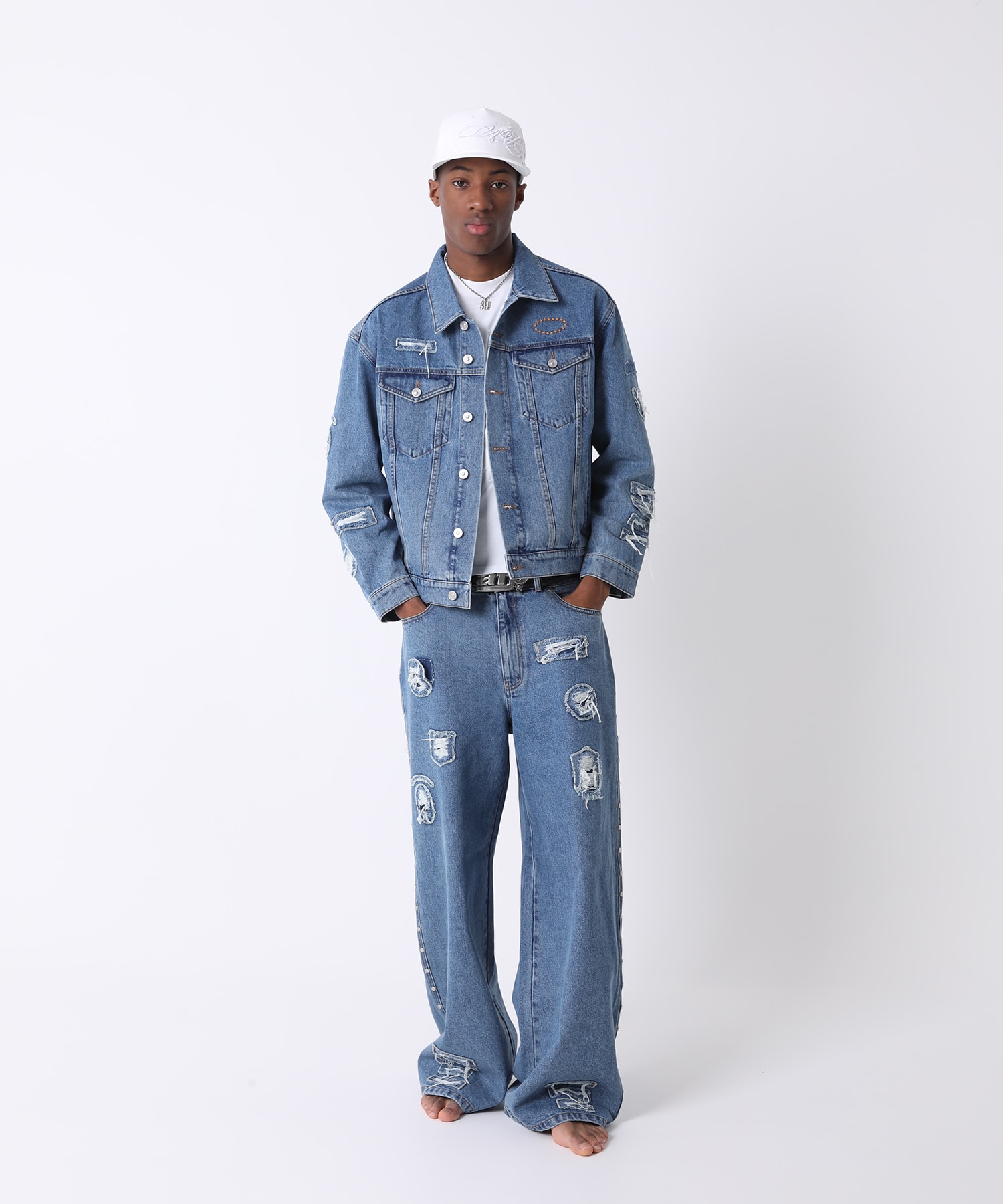 PATCHED DENIM PANTS AFB