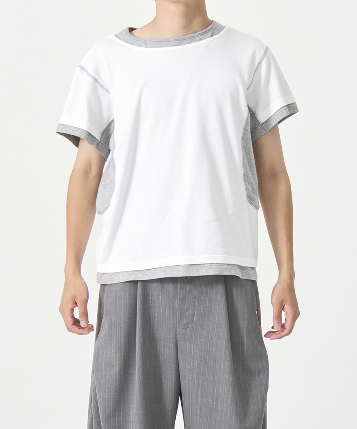 別注 LAYERD SHORT SLEEVE T-SHIRT NVRFRGT