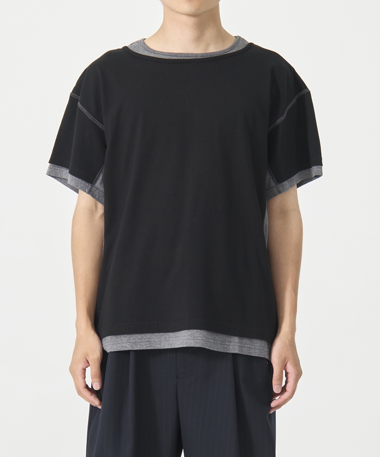 別注 LAYERD SHORT SLEEVE T-SHIRT NVRFRGT