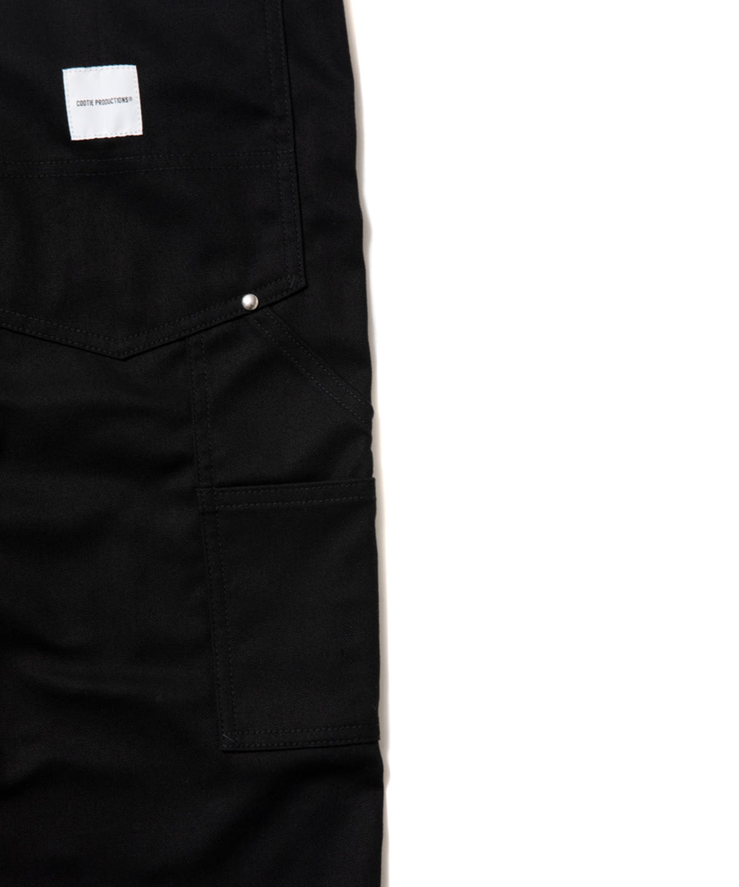 Abyss Dyed Duck Double Knee Painter Pants(L BLACK): COOTIE