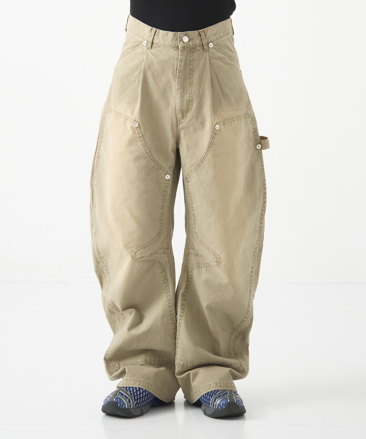 DUCK DOUBLE KNEE CURVED LEG PANTS CONZ