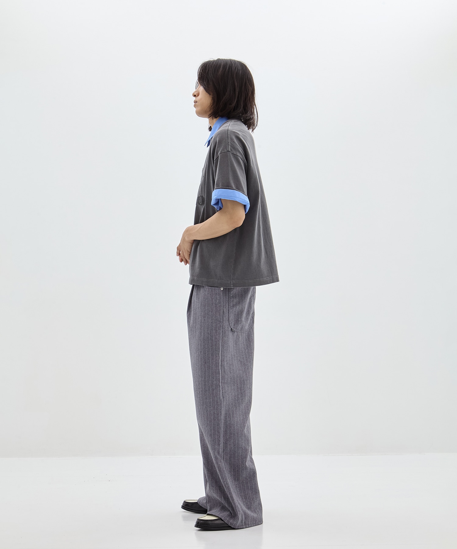 別注 WIDE ONE TUCK STRAIGHT SLACKS(1 GREY): JieDa: MENS