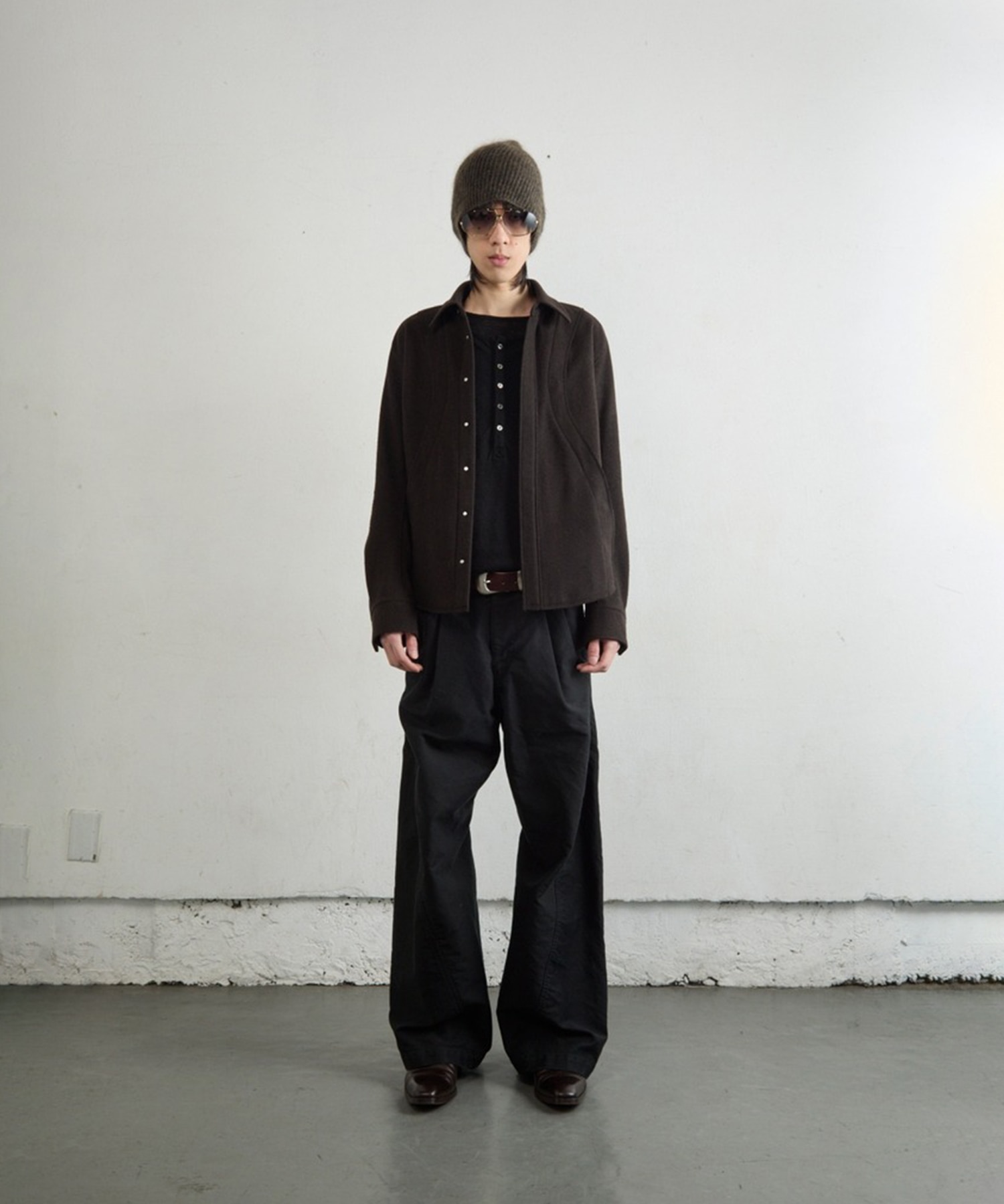 WOOL FLY FRONT LONG SLEEVE SHIRT NVRFRGT