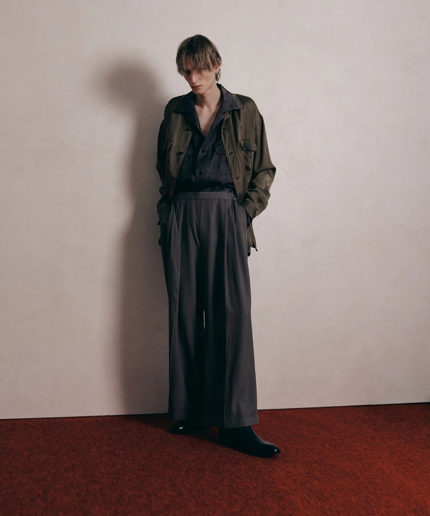 PIGMENT CUPRO OPEN COLLAR SHIRTS ANTHEM A